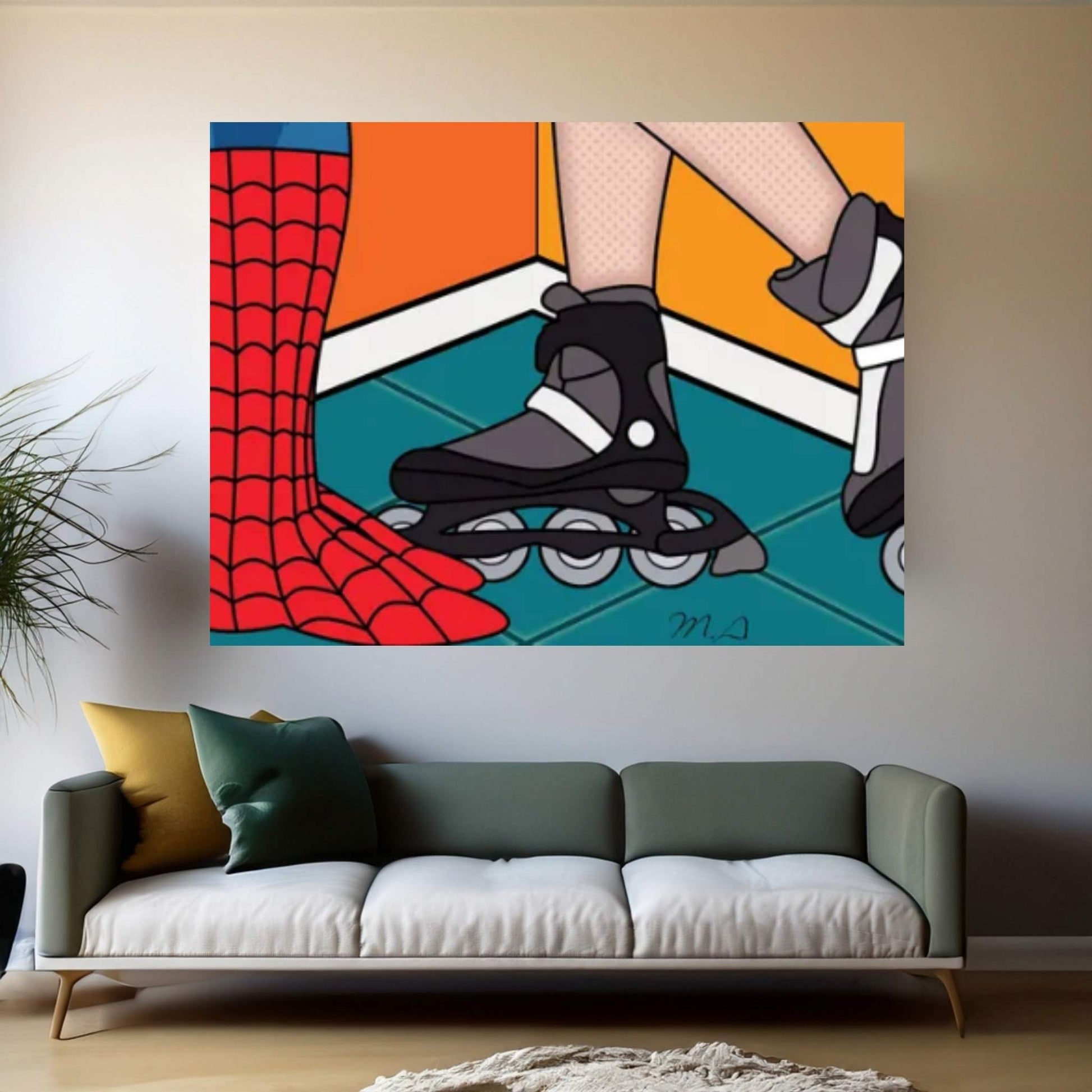 Spidey Skate Canvas Wall Art - Y Canvas