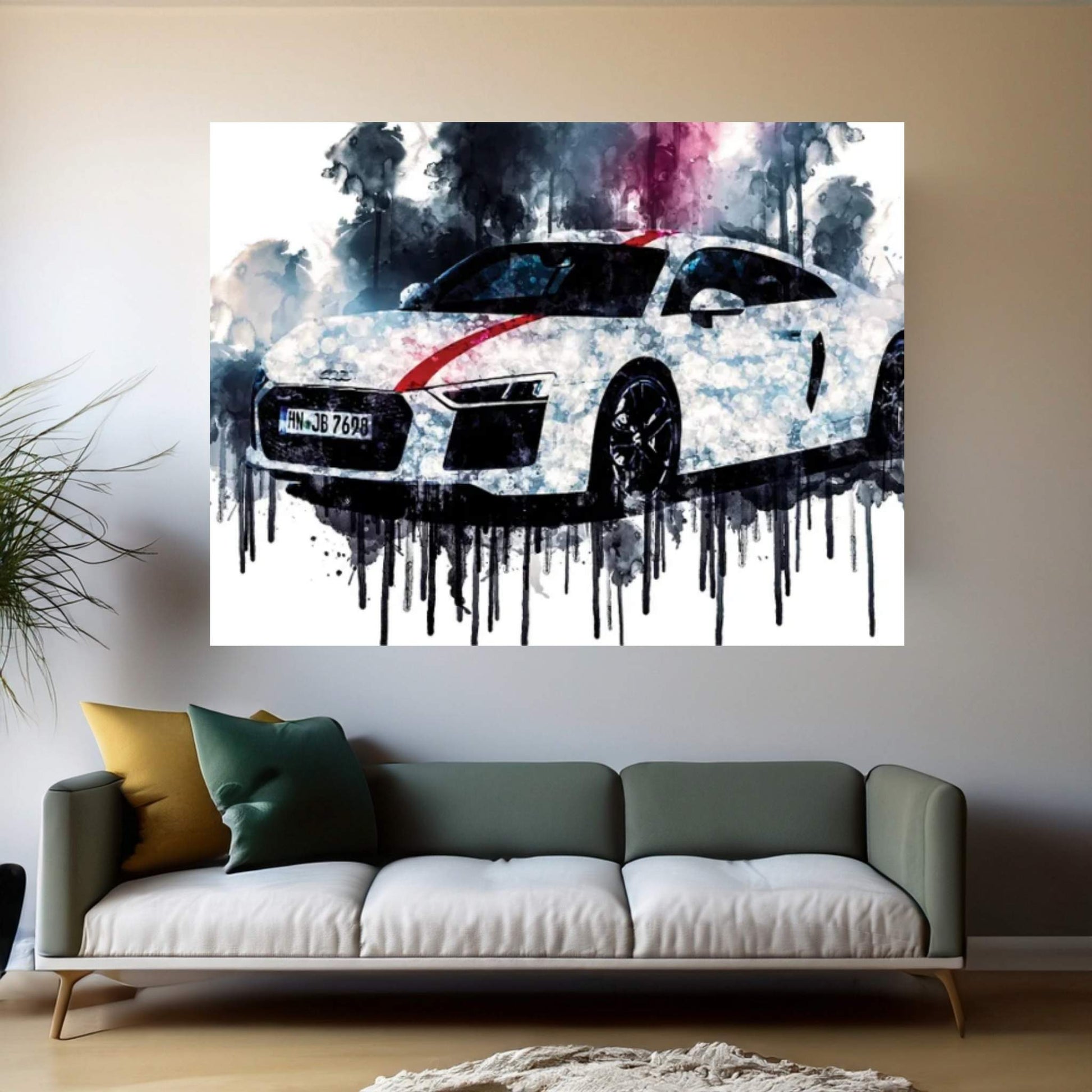 2018 Audi R8 V10 RWS Canvas Wall Art - Y Canvas