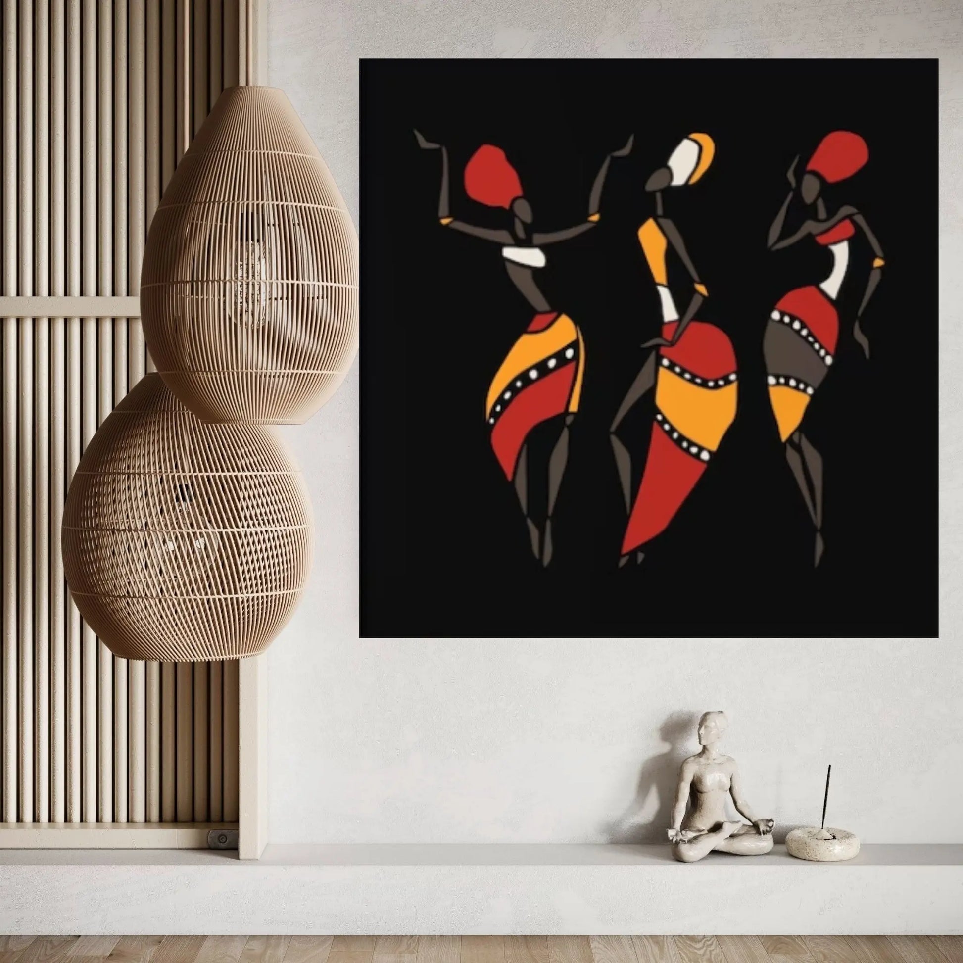 African Women Dancing, Woman Silhouette, African Woman Canvas Wall Art, Wall Art Canvas, Woman Painting - Y Canvas