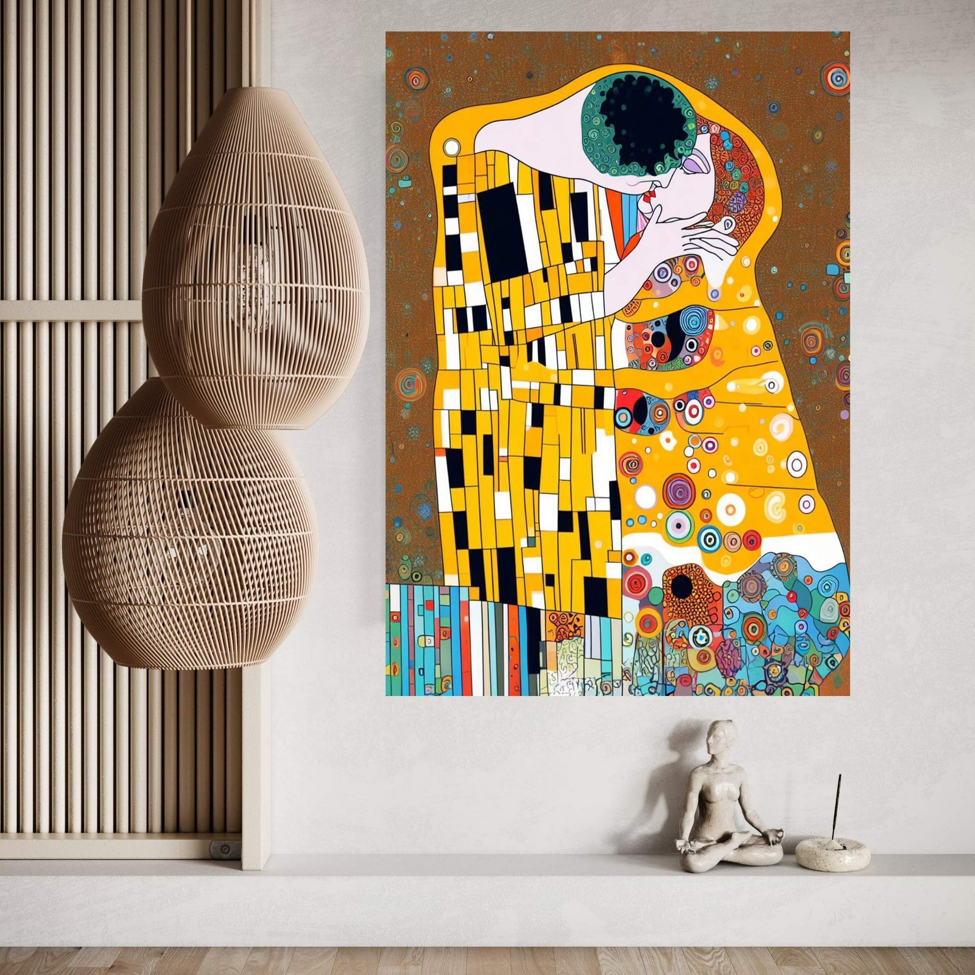 Gustav Klimt's The Kiss: Canvas Wall Art Reproduction Home Decor - Y Canvas