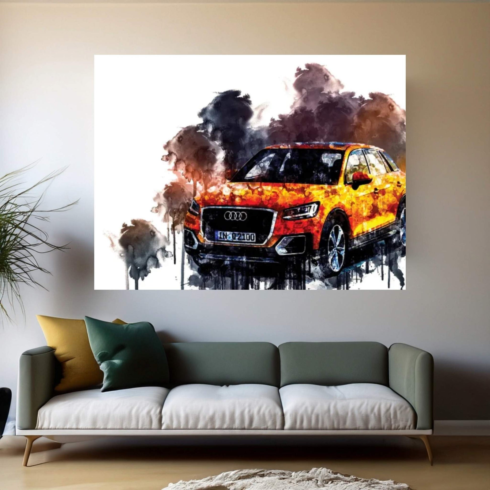 Car 2017 Audi Q2 TFSI Quattro Canvas Wall Art - Y Canvas