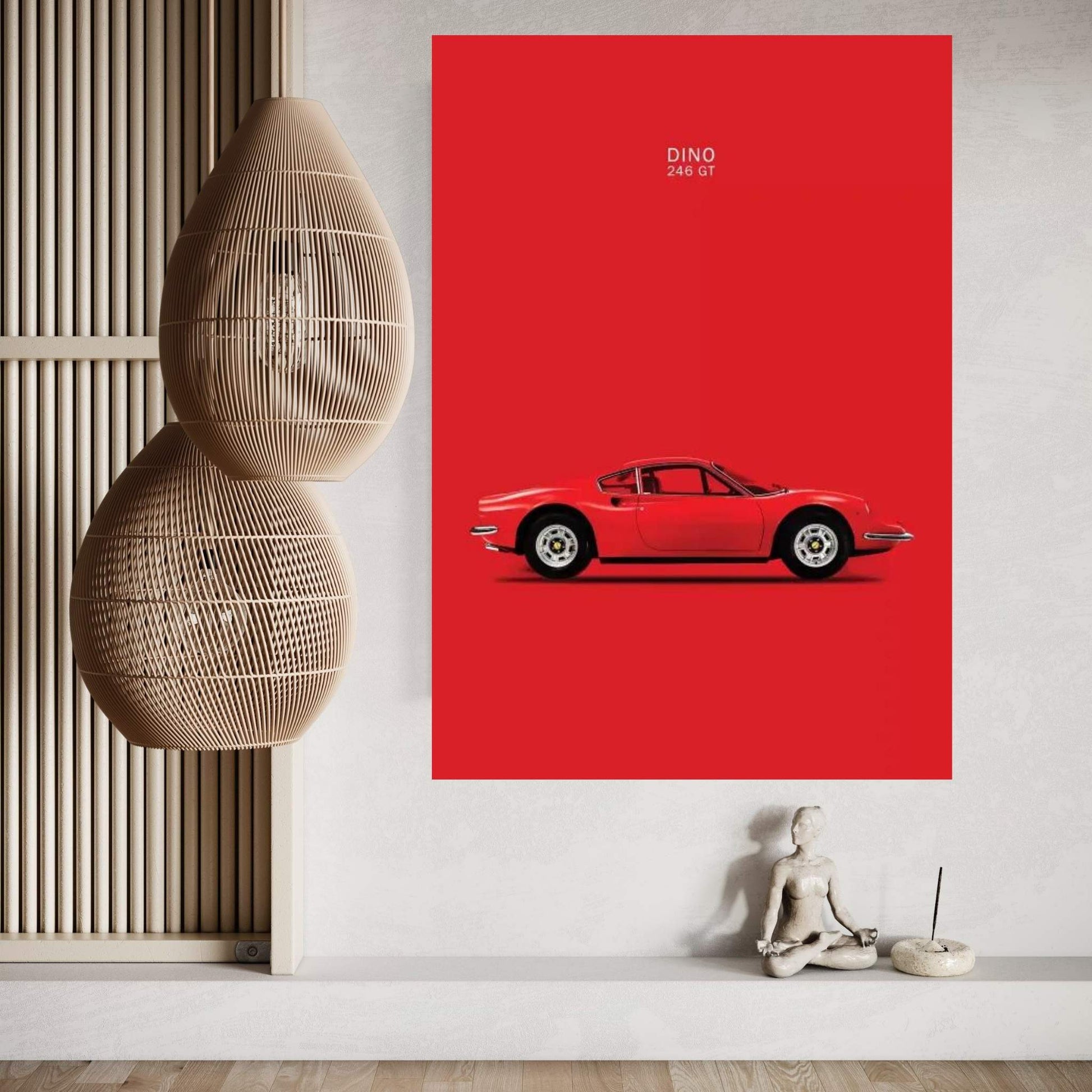 1969 Ferrari Dino 246 GT Canvas Wall Art - Y Canvas