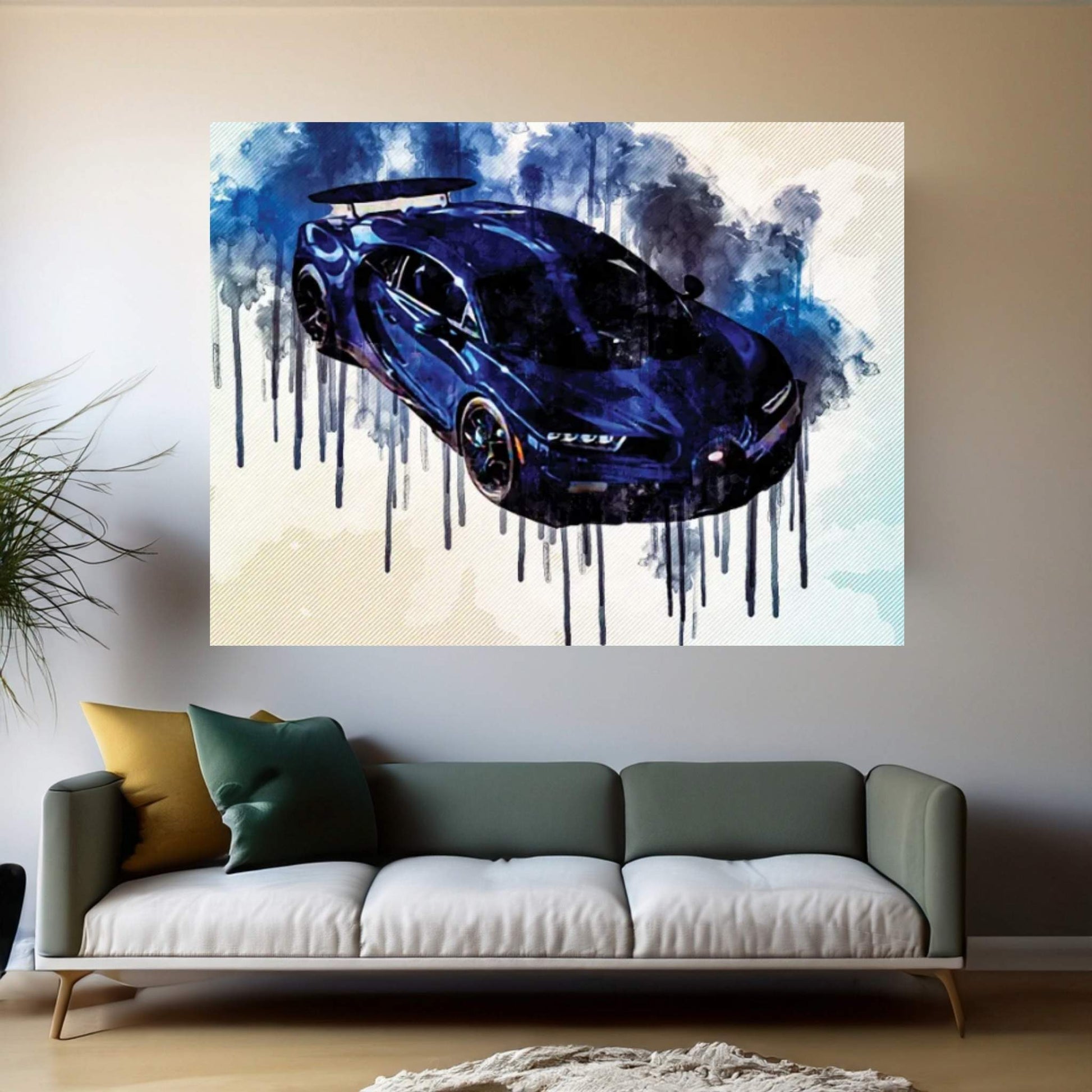 2021 Bugatti Chiron Pur Sport Blue Hypercar Exterior Canvas Wall Art - Y Canvas