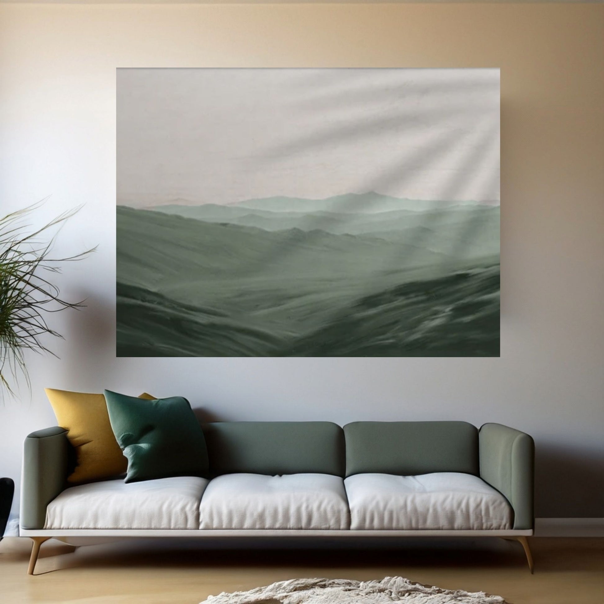 Landscape Canvas Wall Art, Nature Framed Large Gallery Art, Minimalist Decor Ready to Hang - Y Canvas