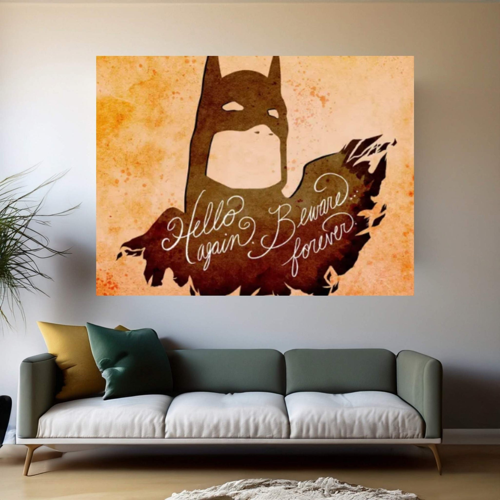 Hello Again. Beware Forever. Canvas Wall Art - Y Canvas