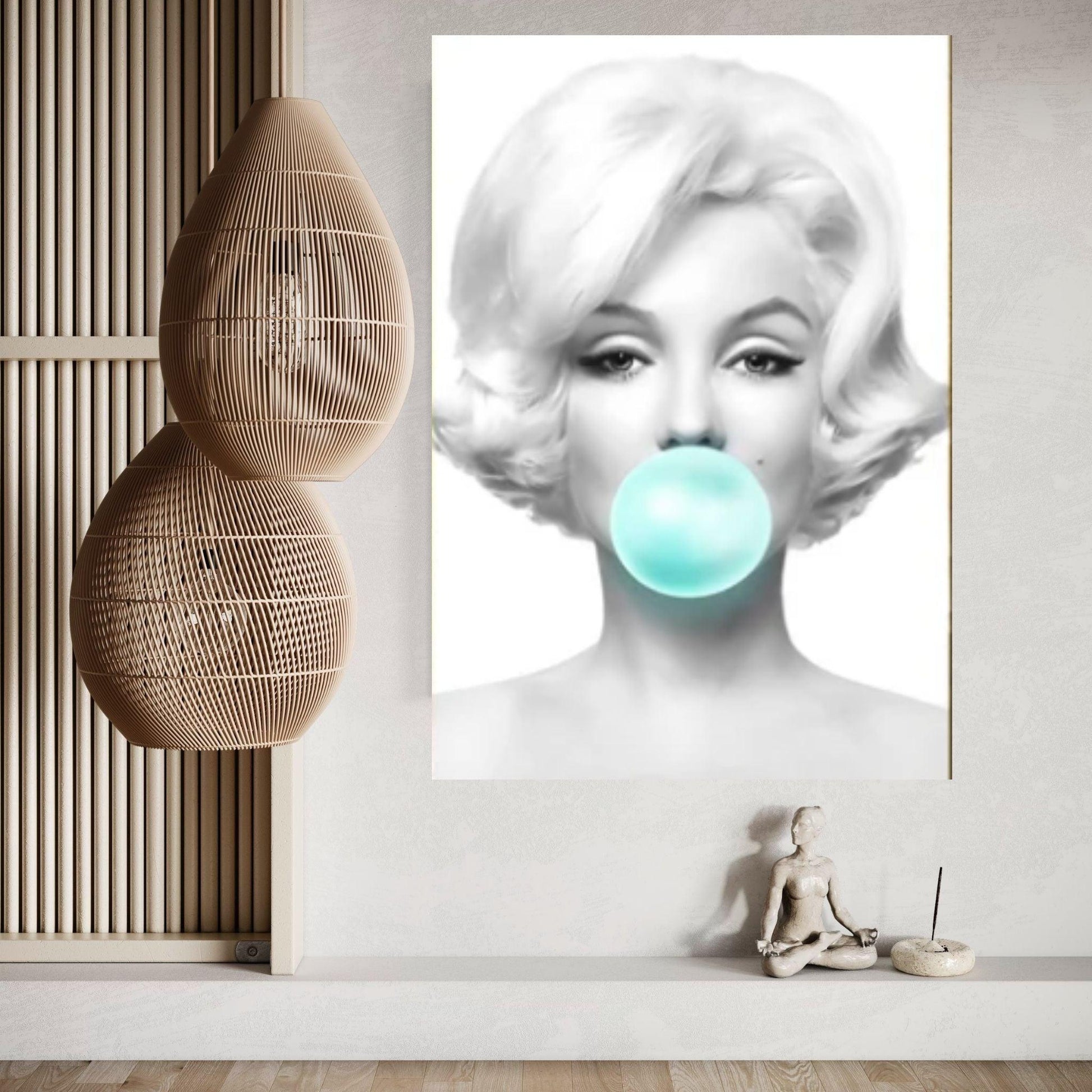 Marilyn Monroe Wall Art Canvas / Monroe Pink Bubble Gum Art Poster - Y Canvas