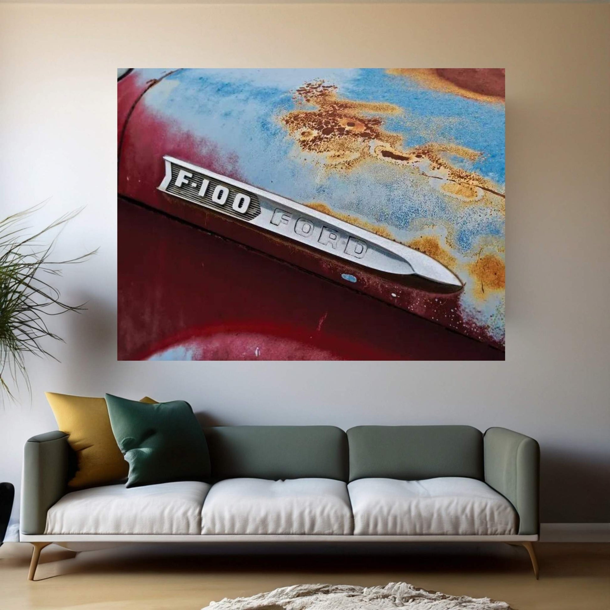 Vintage F-100 Ford Canvas Wall Art - Y Canvas