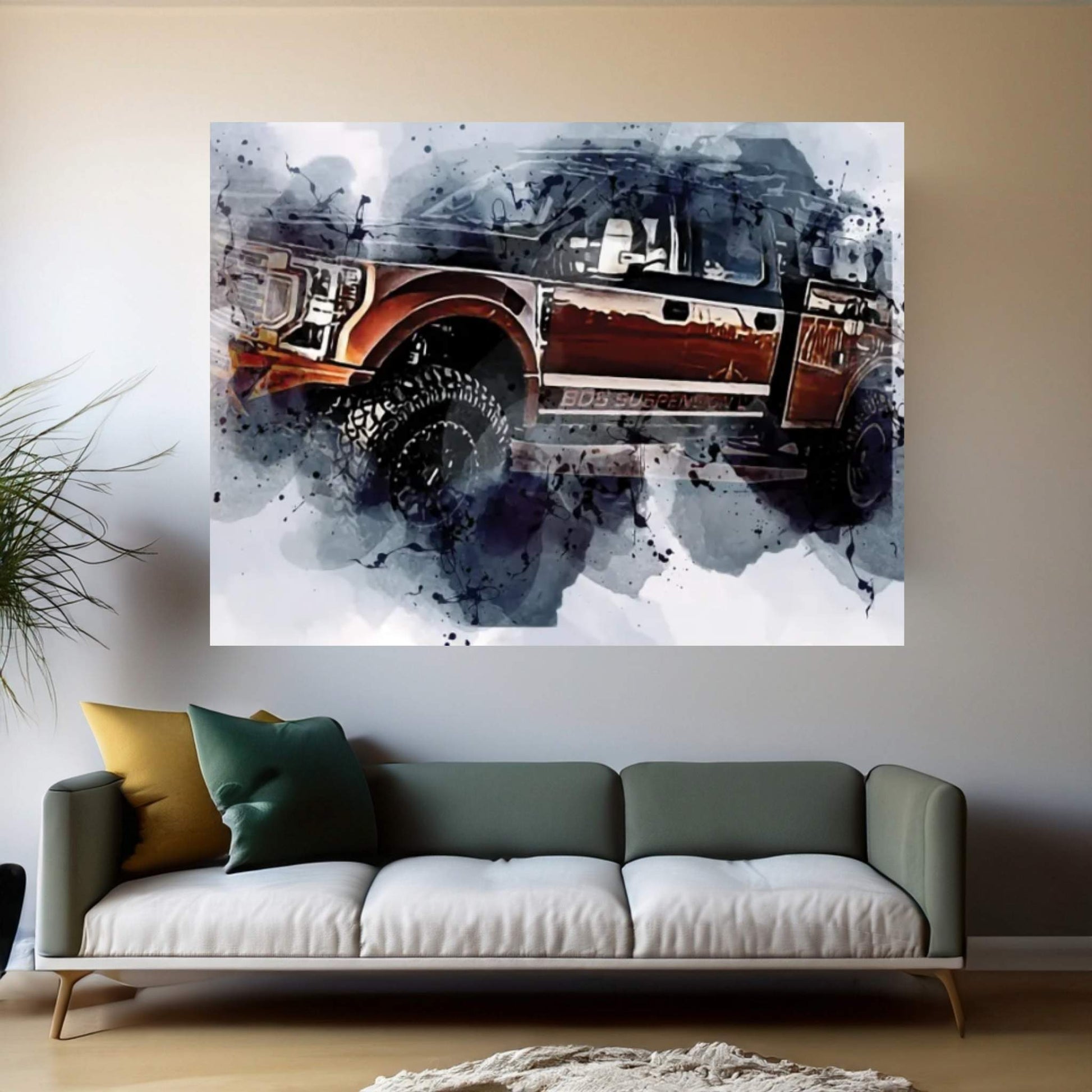 Ford F-350 Super Duty Crew Cab Exterior Golden Canvas Wall Art - Y Canvas