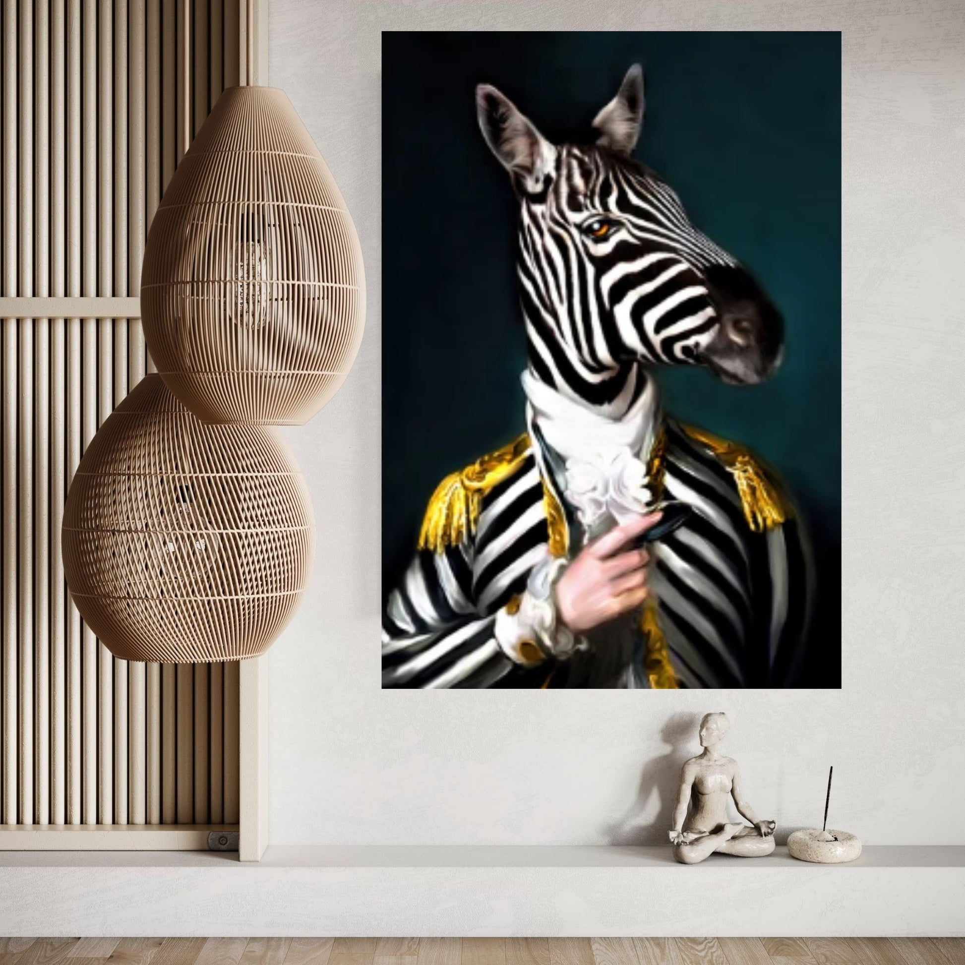 Abstract Animal Original Elephant Lion Zebra Poster, Creative Animal Modeling Wall Art - Y Canvas