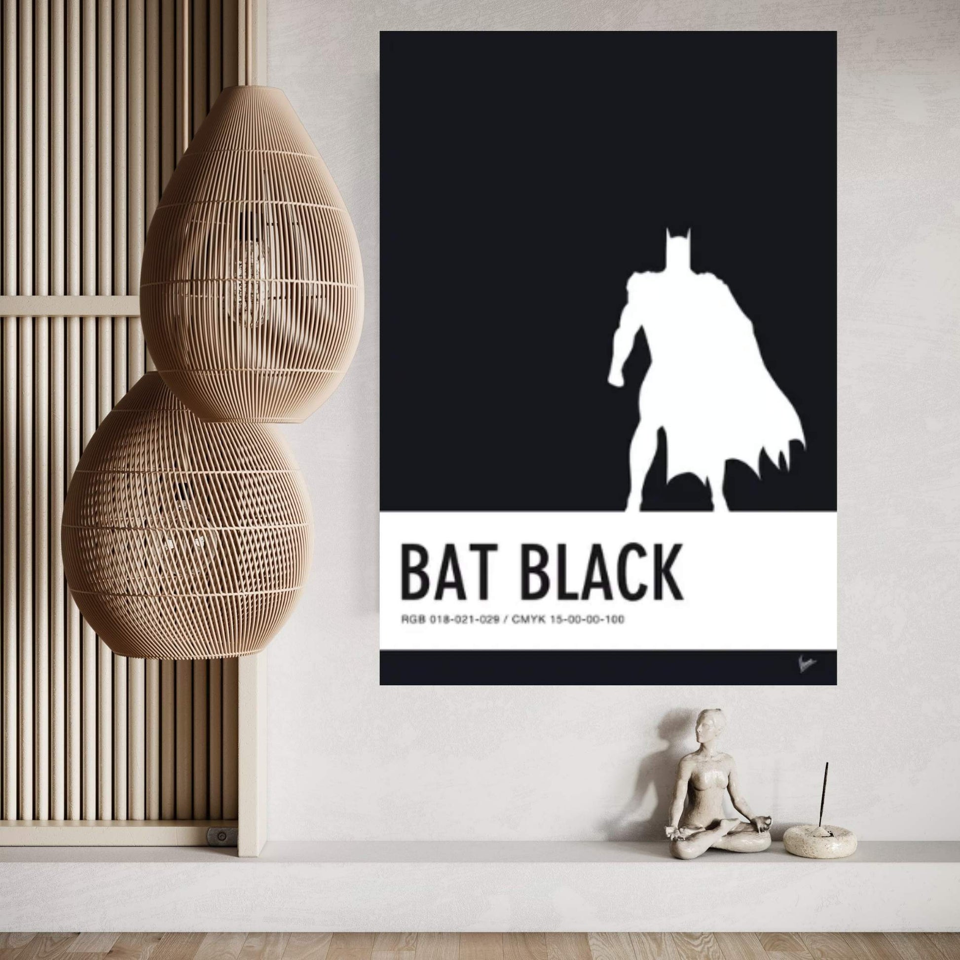 Minimal Colorcode Poster Batman Canvas Wall Art - Y Canvas