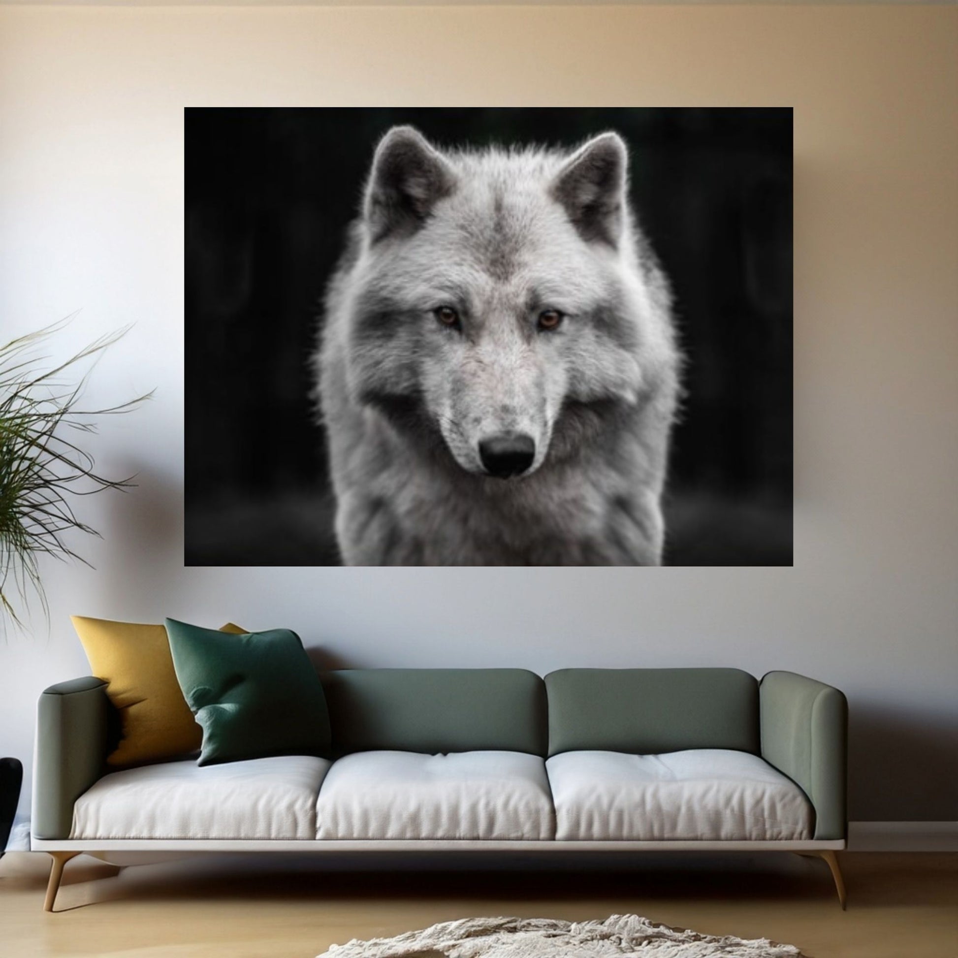 Grey Wolf Canvas Art Wolf Wall Art, Grey Wolf Canvas Animal Wall Decor - Y Canvas