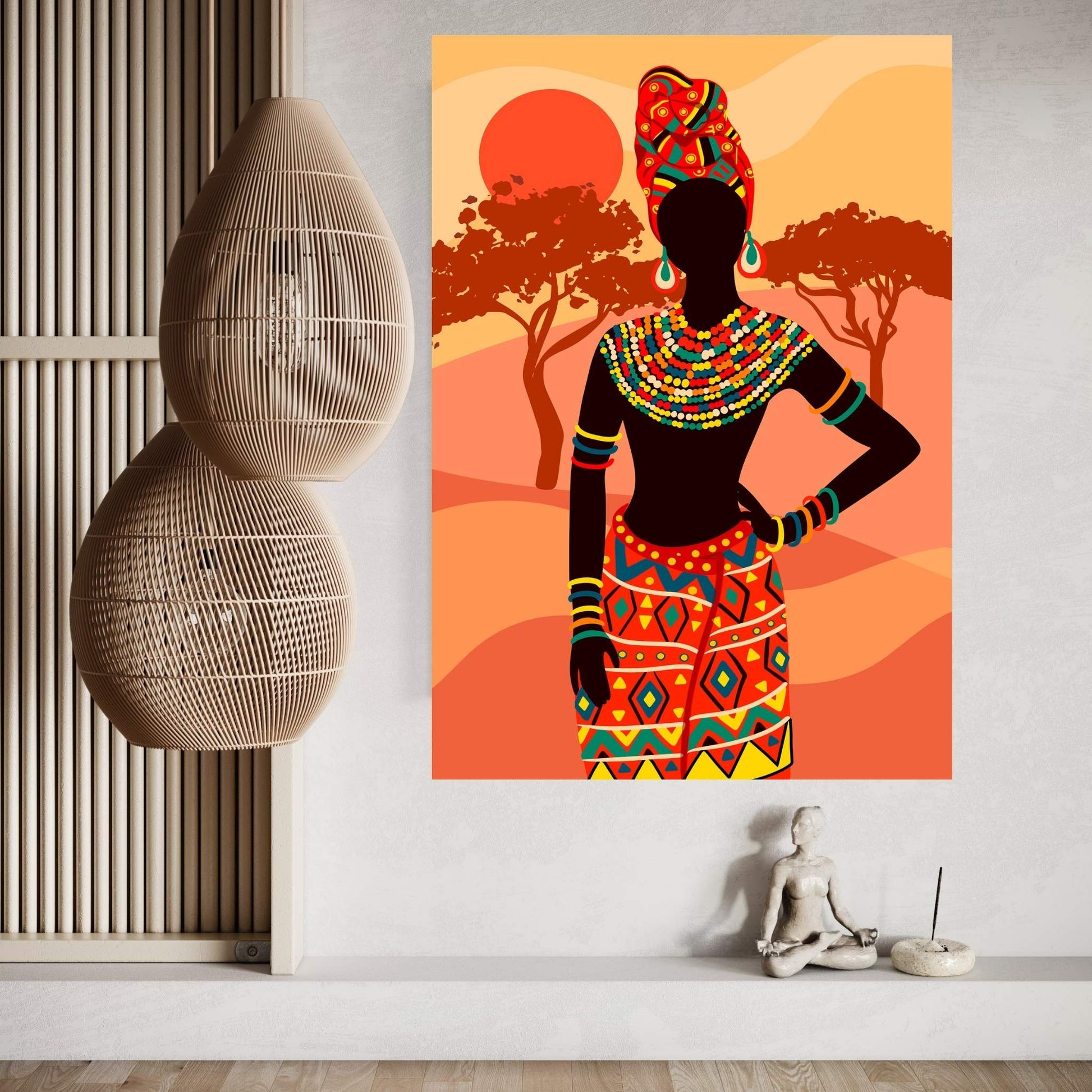 African Black Woman Canvas Wall Art Home Decor - Y Canvas