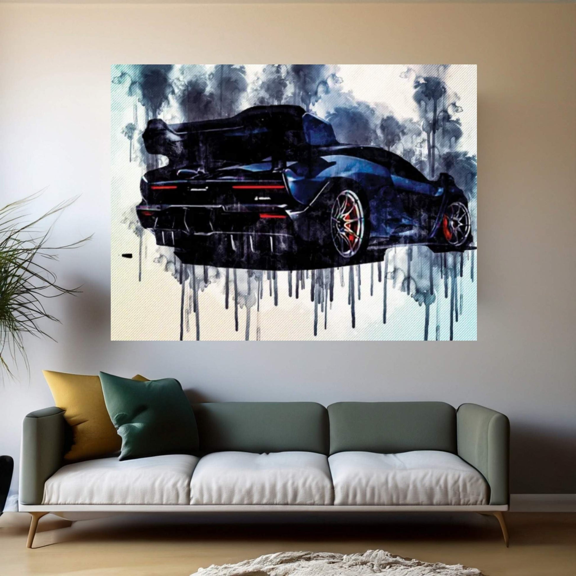 Mclaren Senna 2019 Rear View Hypercar Supercar Canvas Wall Art - Y Canvas