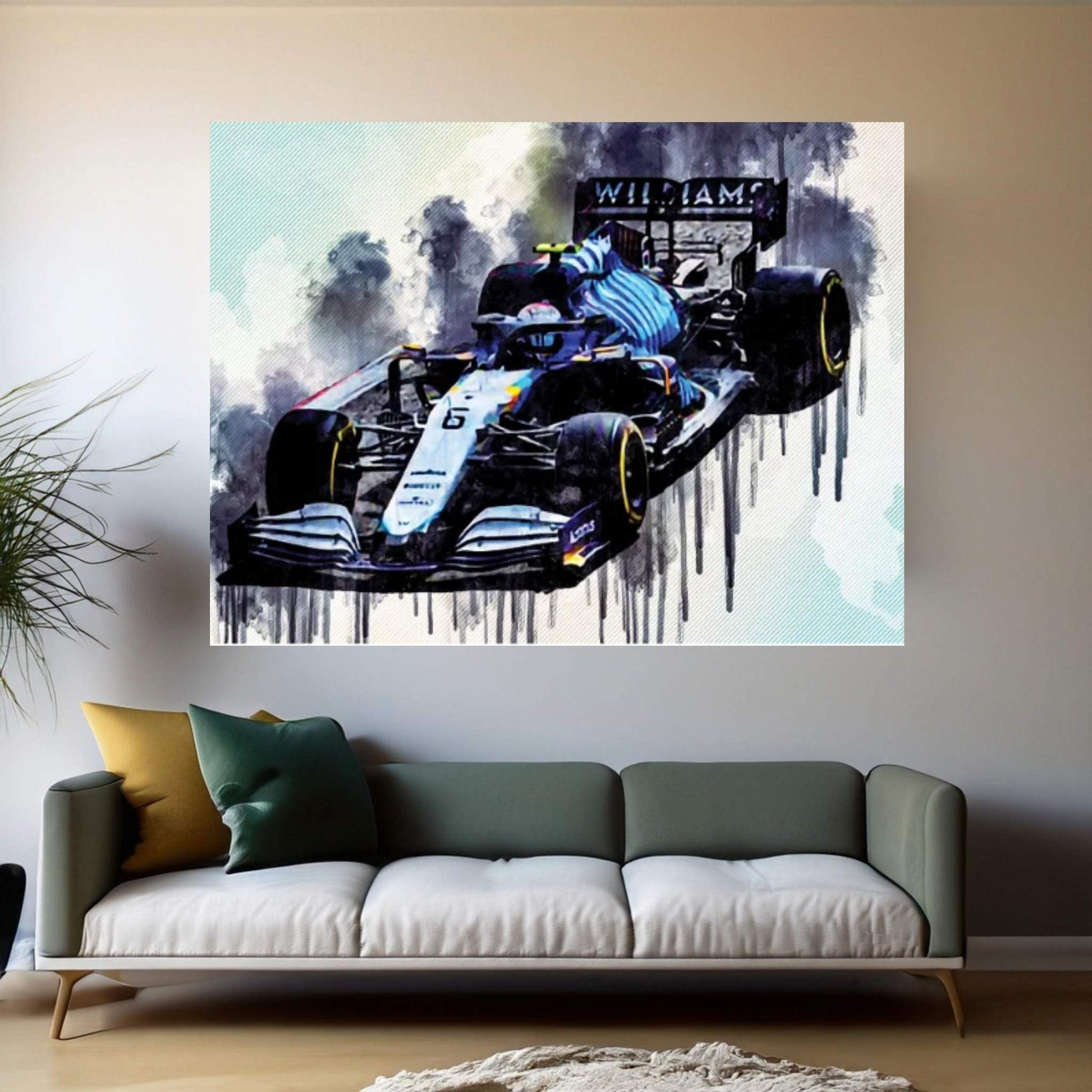 Nicholas Latifi Williams Fw43B On Track Raceway Formula 1 2021 F1 Cars Sportscars Canvas Wall Art - Y Canvas