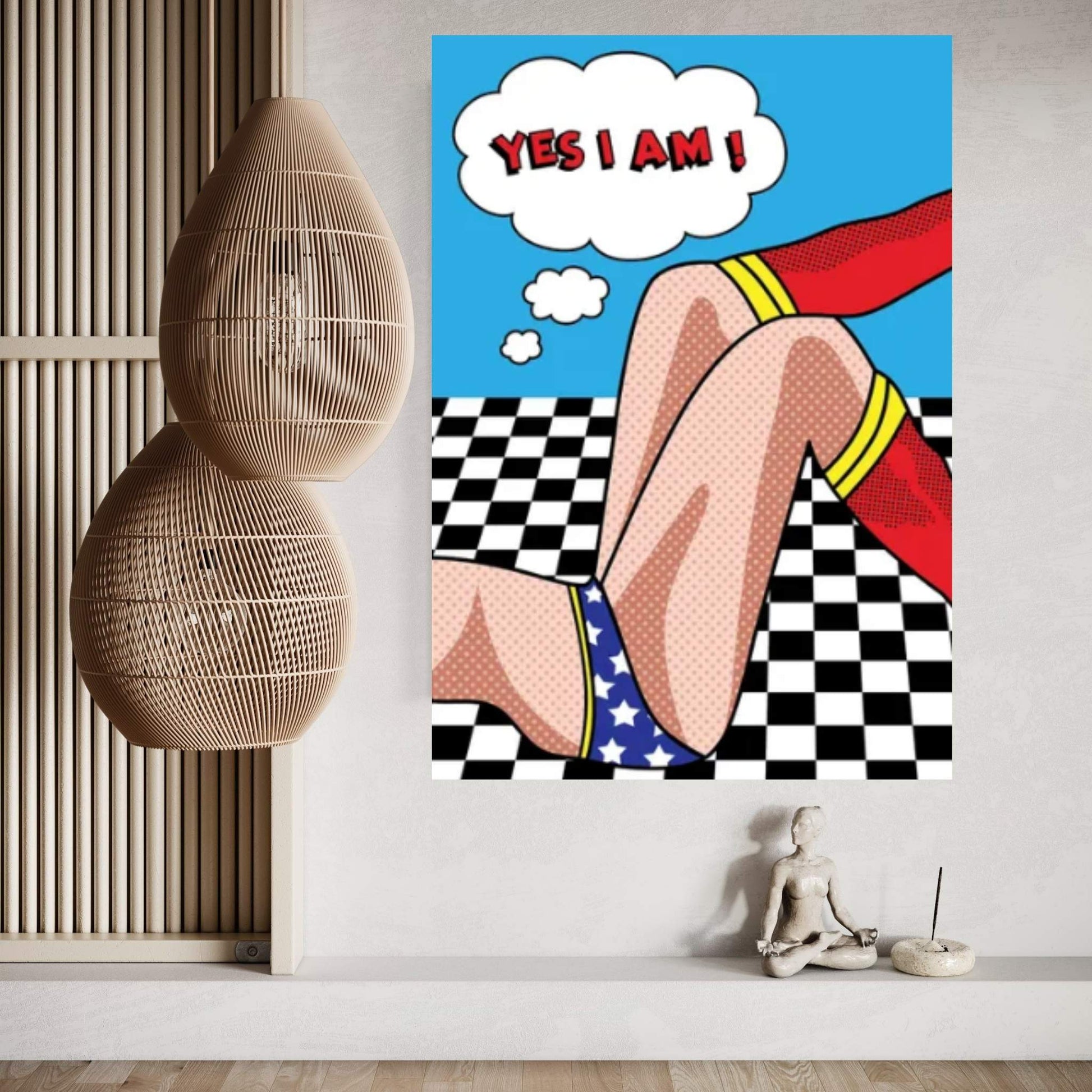 Wonder Woman Checked Canvas Wall Art - Y Canvas