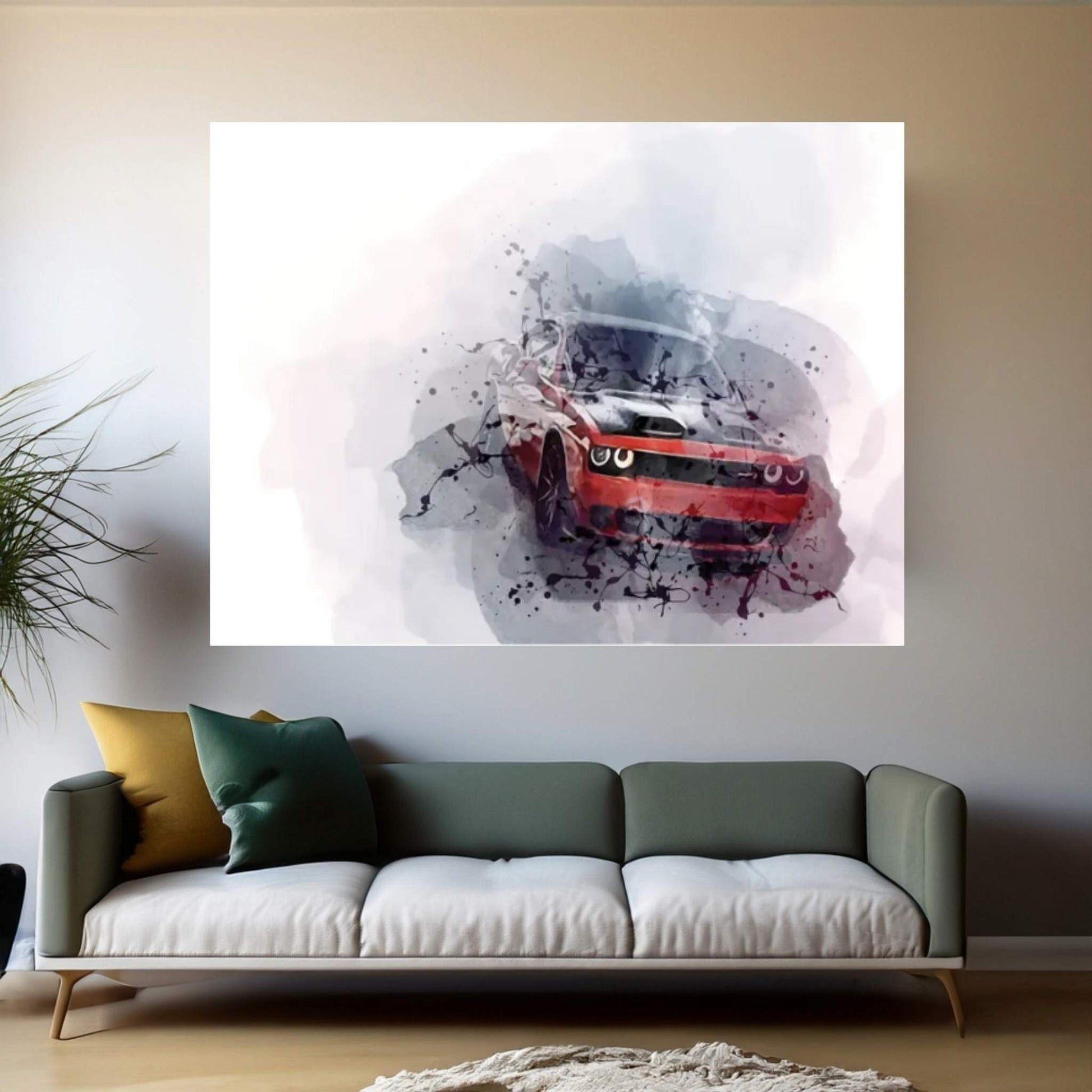 Dodge Challenger Srt Hellcat Exterior Canvas Wall Art - Y Canvas