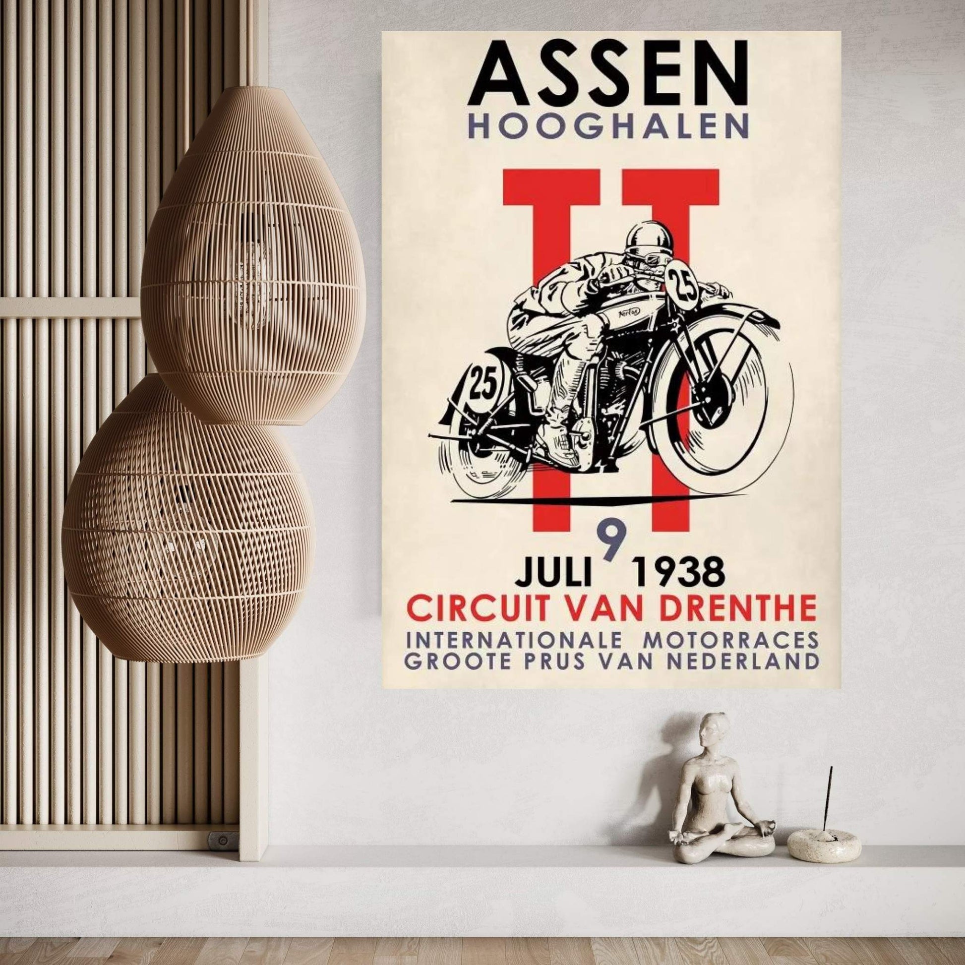 Assen TT Motorcycle Races 1938 Canvas Wall Art - Y Canvas