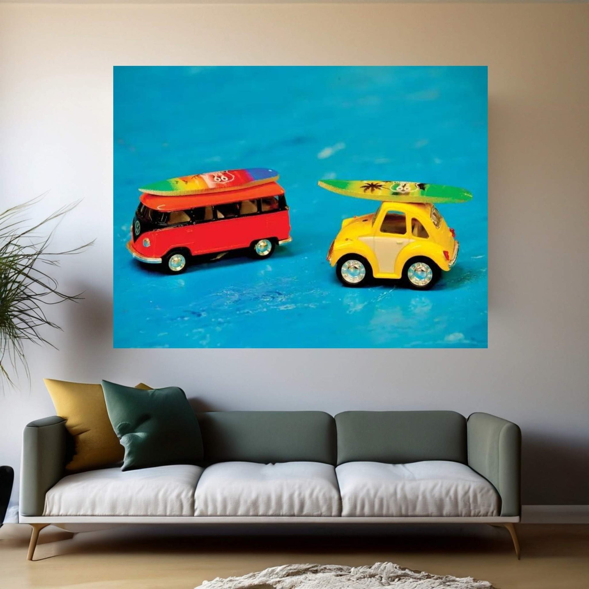 Cruising Mini Surfboards Canvas Wall Art - Y Canvas