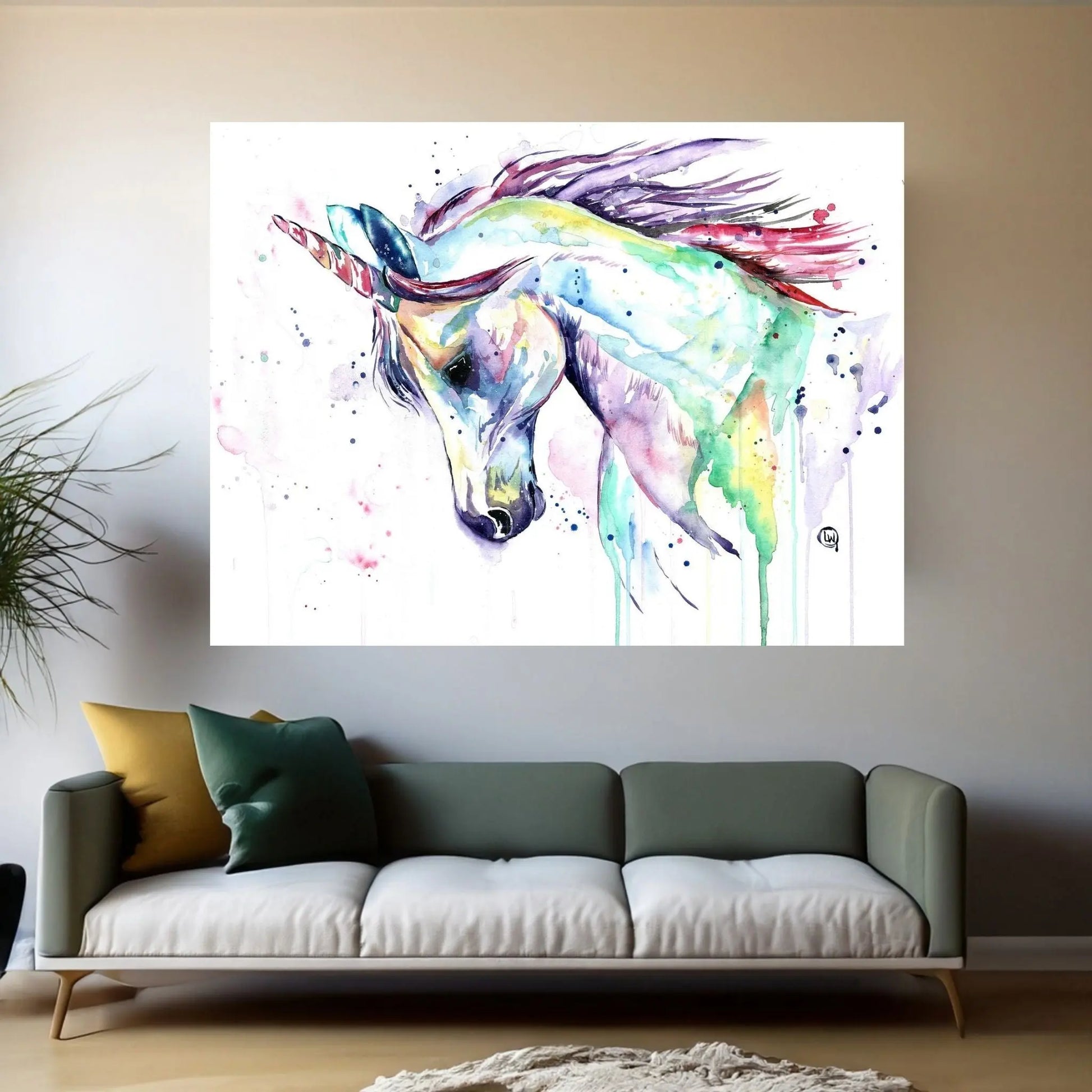 Kenzie's Unicorn Canvas Wall Art - Y Canvas