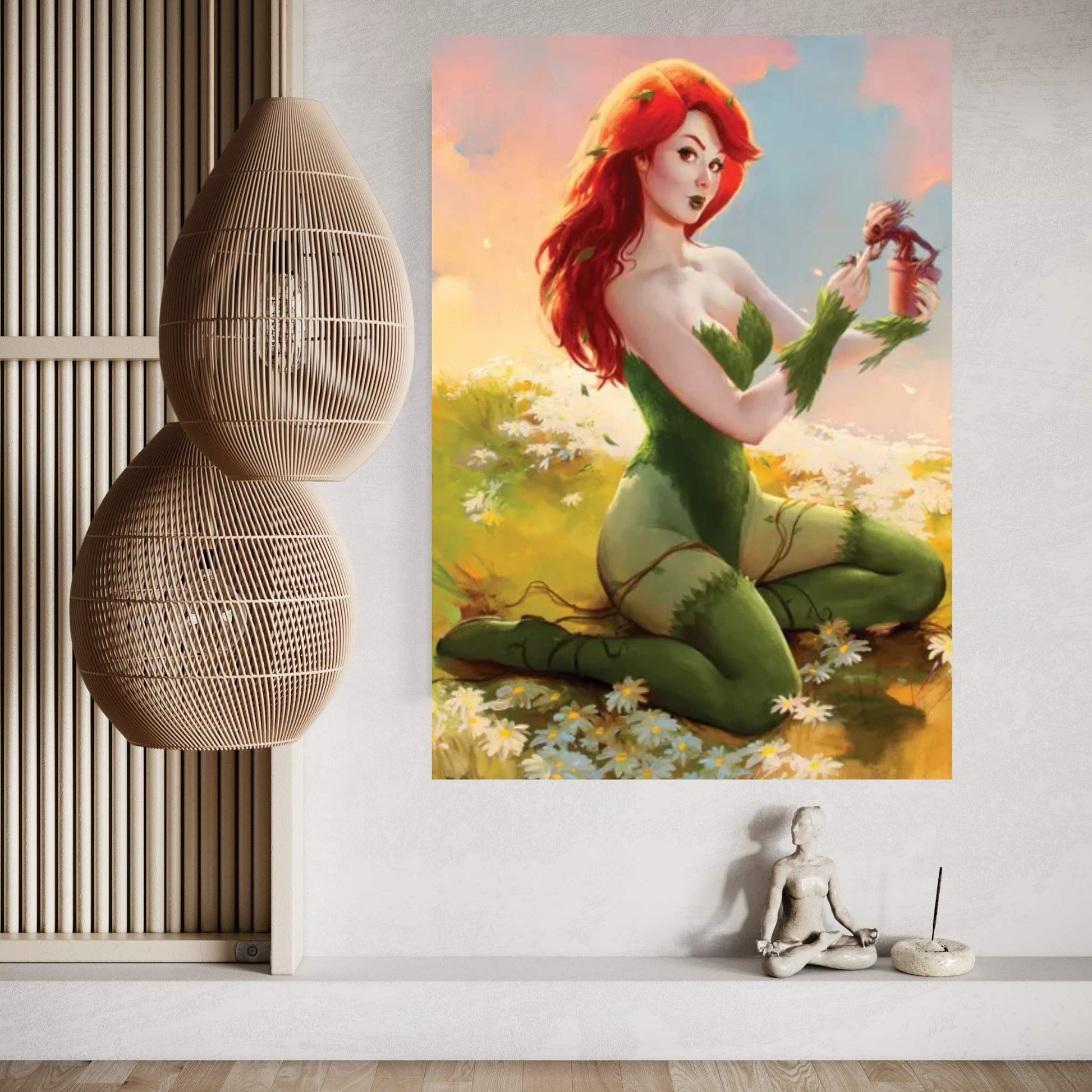 Poison Ivy And Baby Groot Canvas Wall Art - Y Canvas