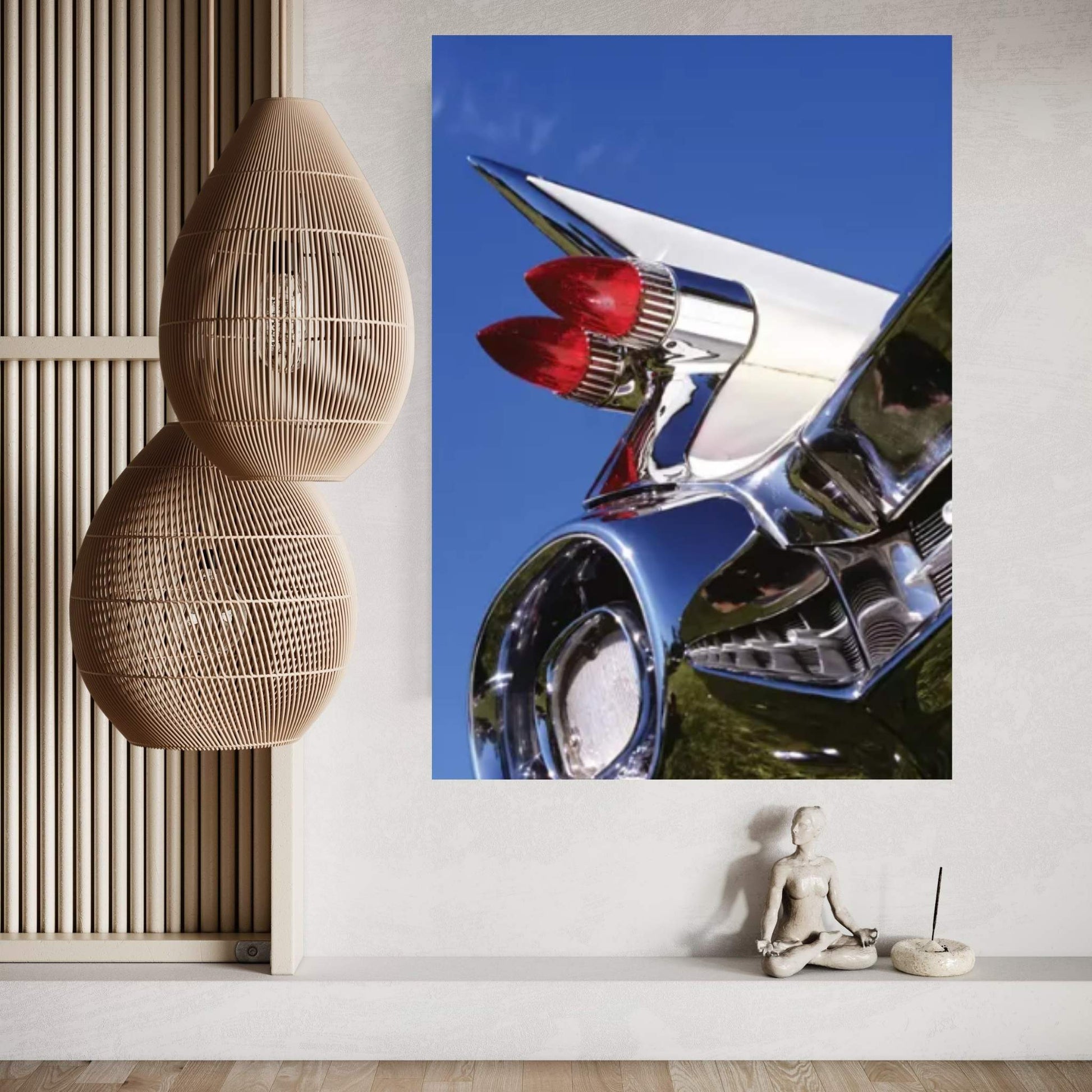 1950s Close-Up Of Fins And Taillights On Classic Car Canvas Wall Art - Y Canvas