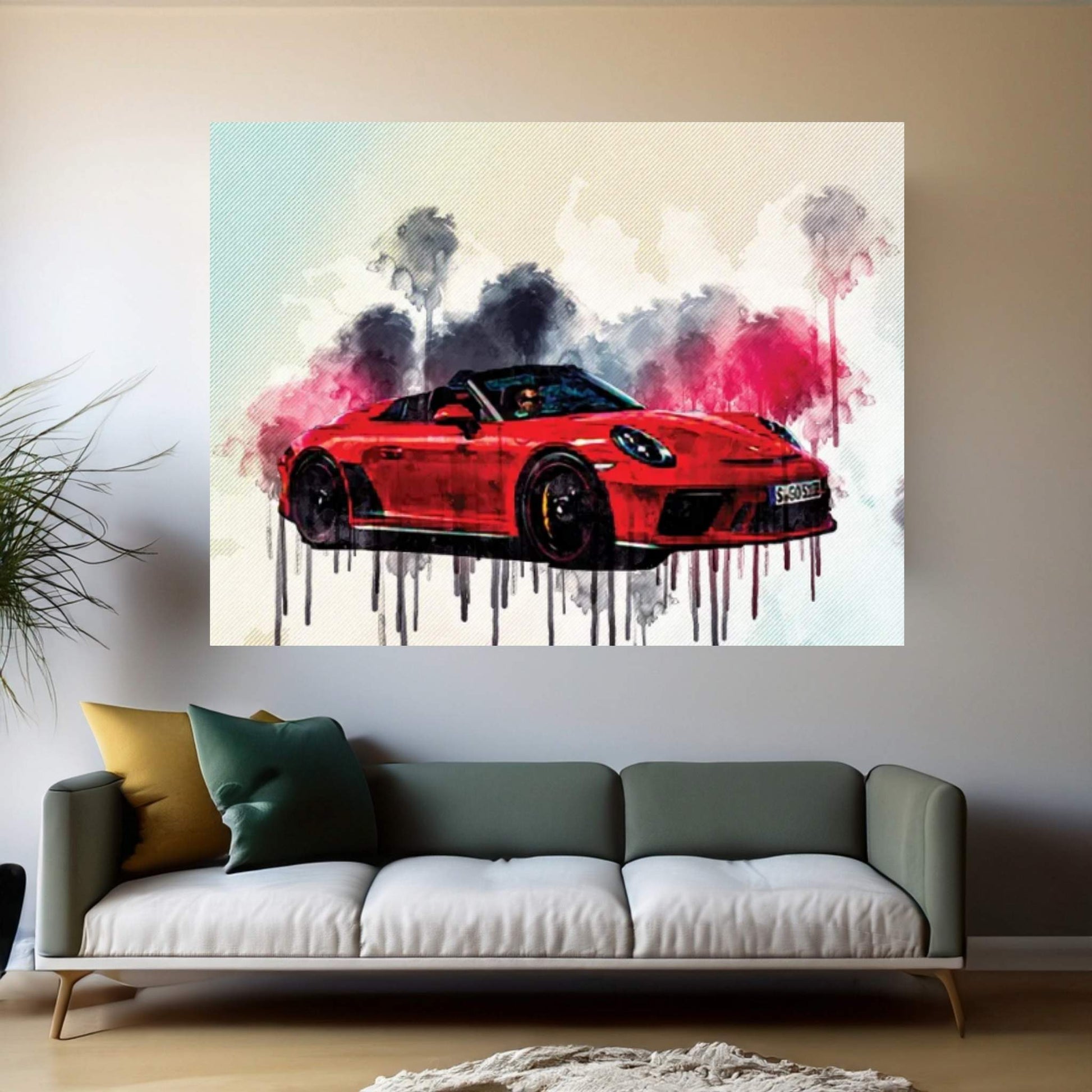 2019 Porsche 911 Speedster Exterior Front View Canvas Wall Art - Y Canvas