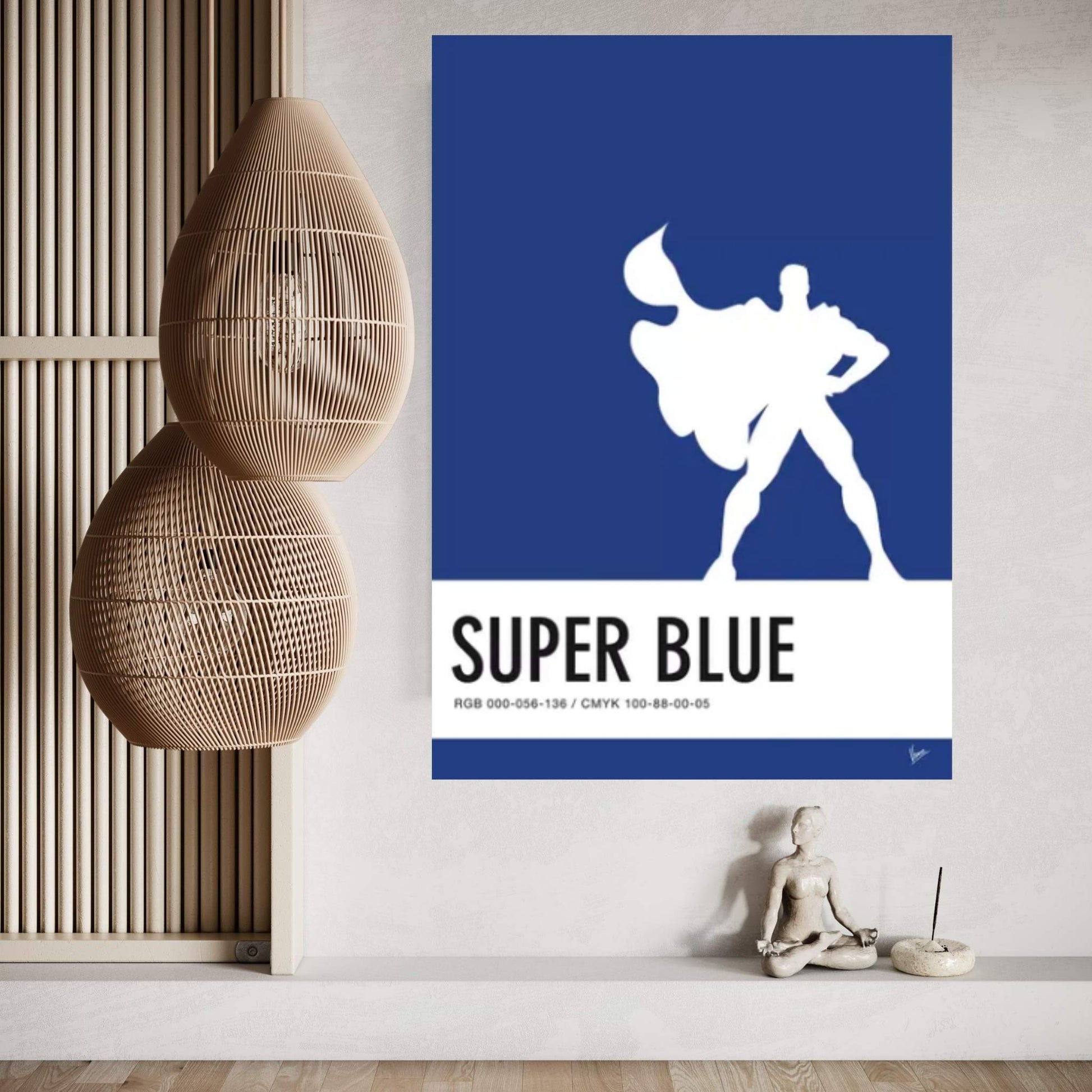 Minimal Colorcode Poster Superman Canvas Wall Art - Y Canvas