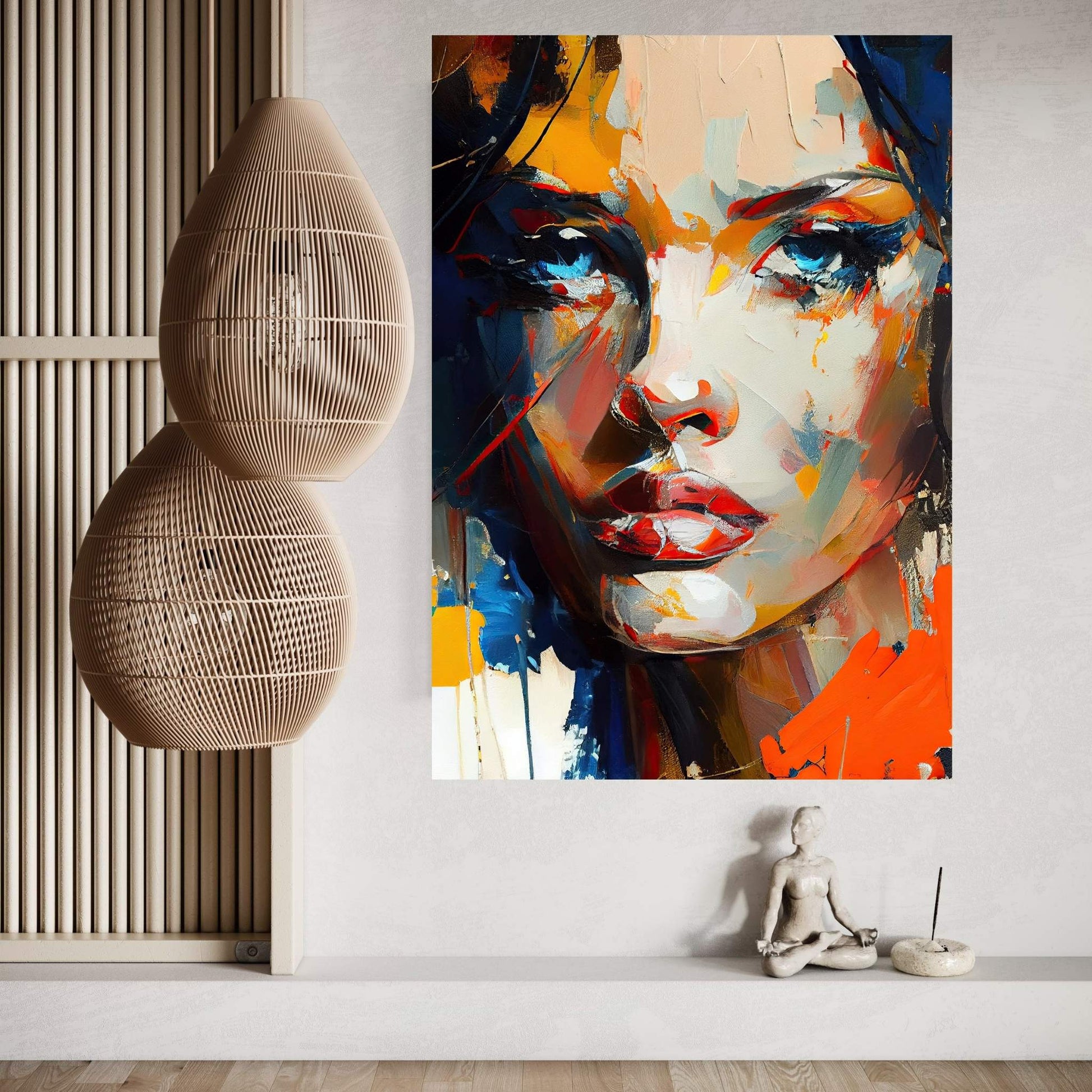 Abstract Modern Woman Portrait Canvas Wal Art - Y Canvas