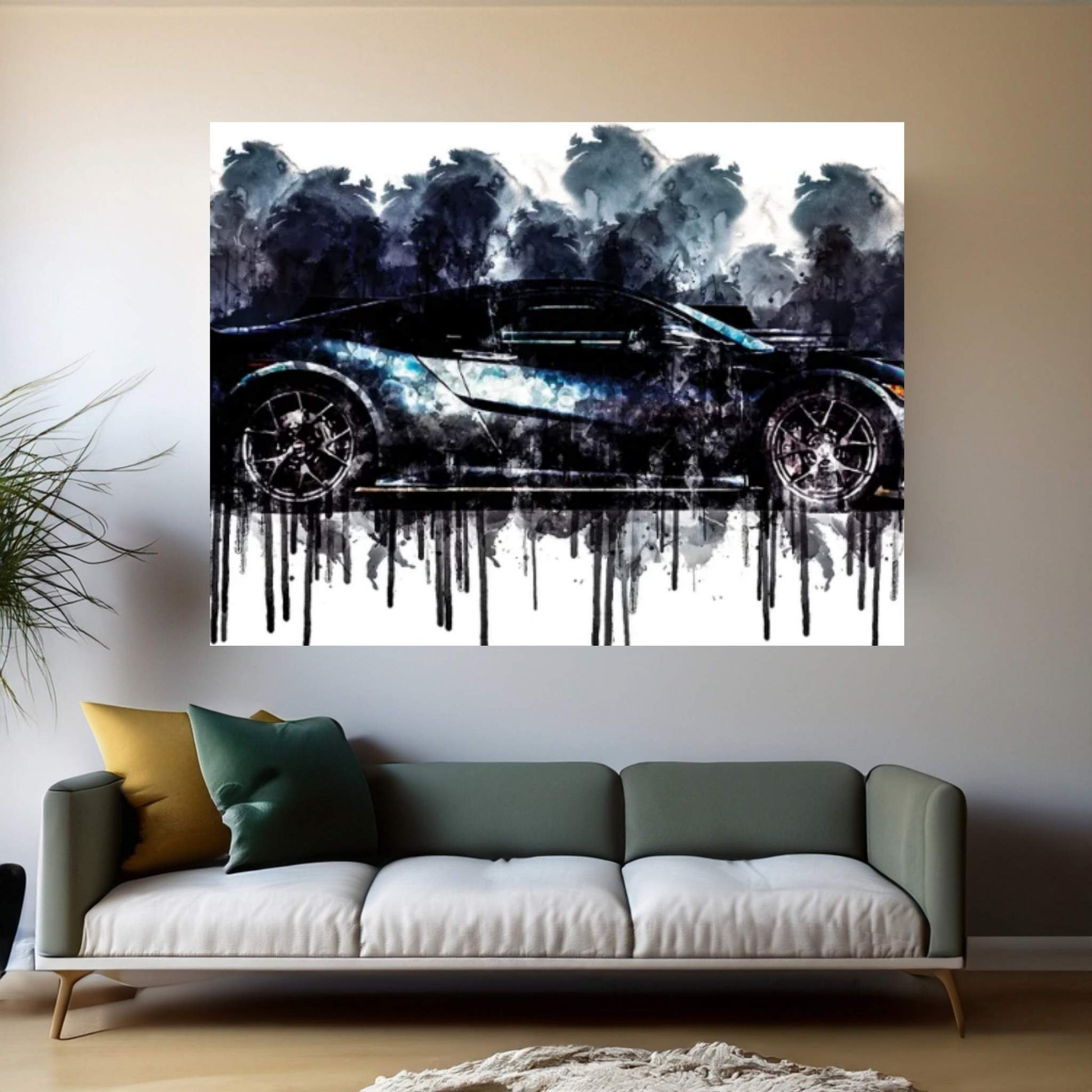 2017 Acura NSX Nord Gray Metallic Canvas Wall Art - Y Canvas