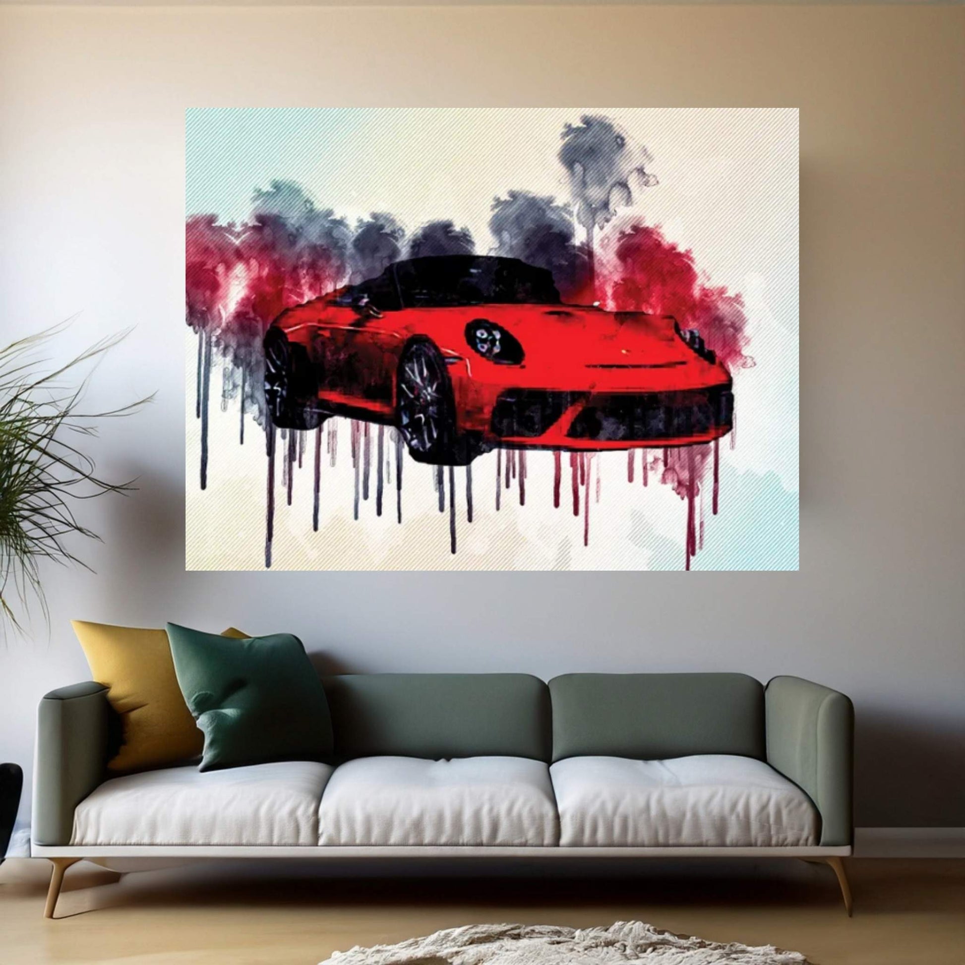 Porsche 911 Speedster Ii Concept 2018 Red Sports Tuning Front View Exterior German Sports Cars Canvas Wall Art - Y Canvas