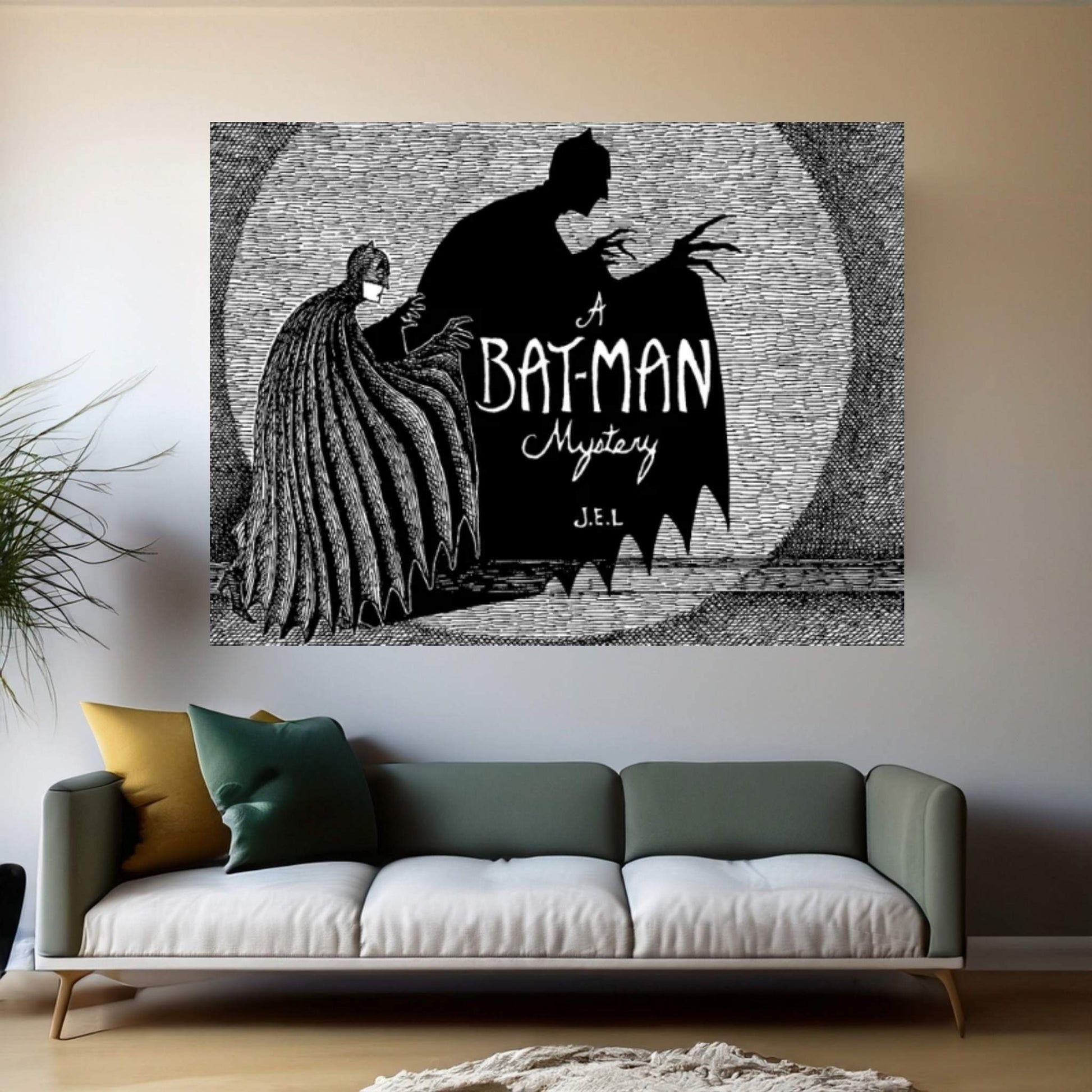 A Bat-Man Mystery Canvas Wall Art - Y Canvas