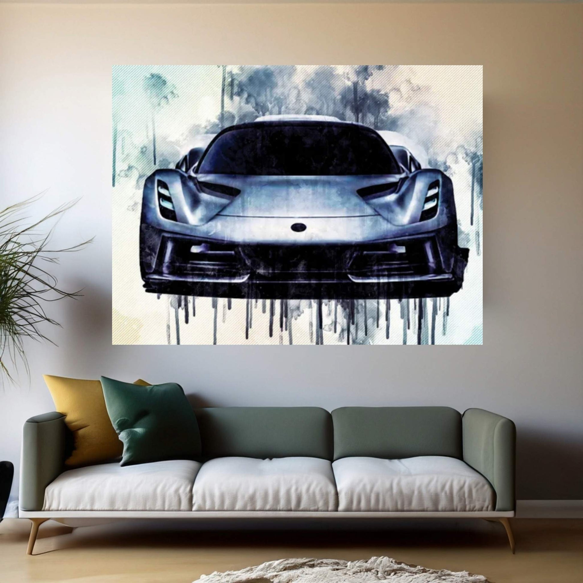 2020 Lotus Evija Front View Hypercar Canvas Wall Art - Y Canvas