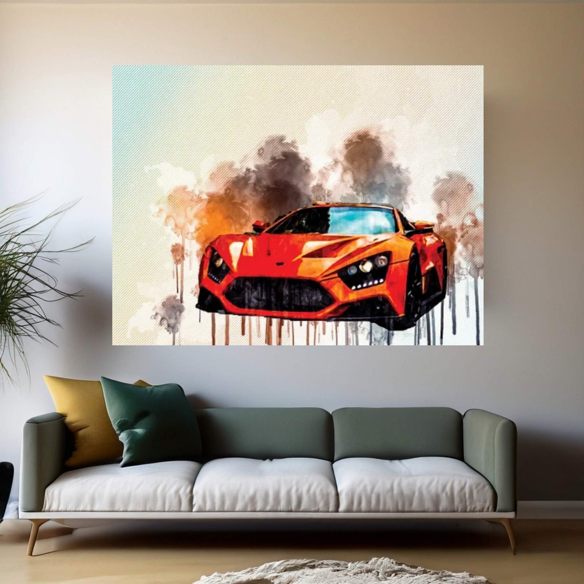 Zenvo St1 2017 Orange Sports Coupe Hypercar Sportcar Monaco Canvas Wall Art - Y Canvas