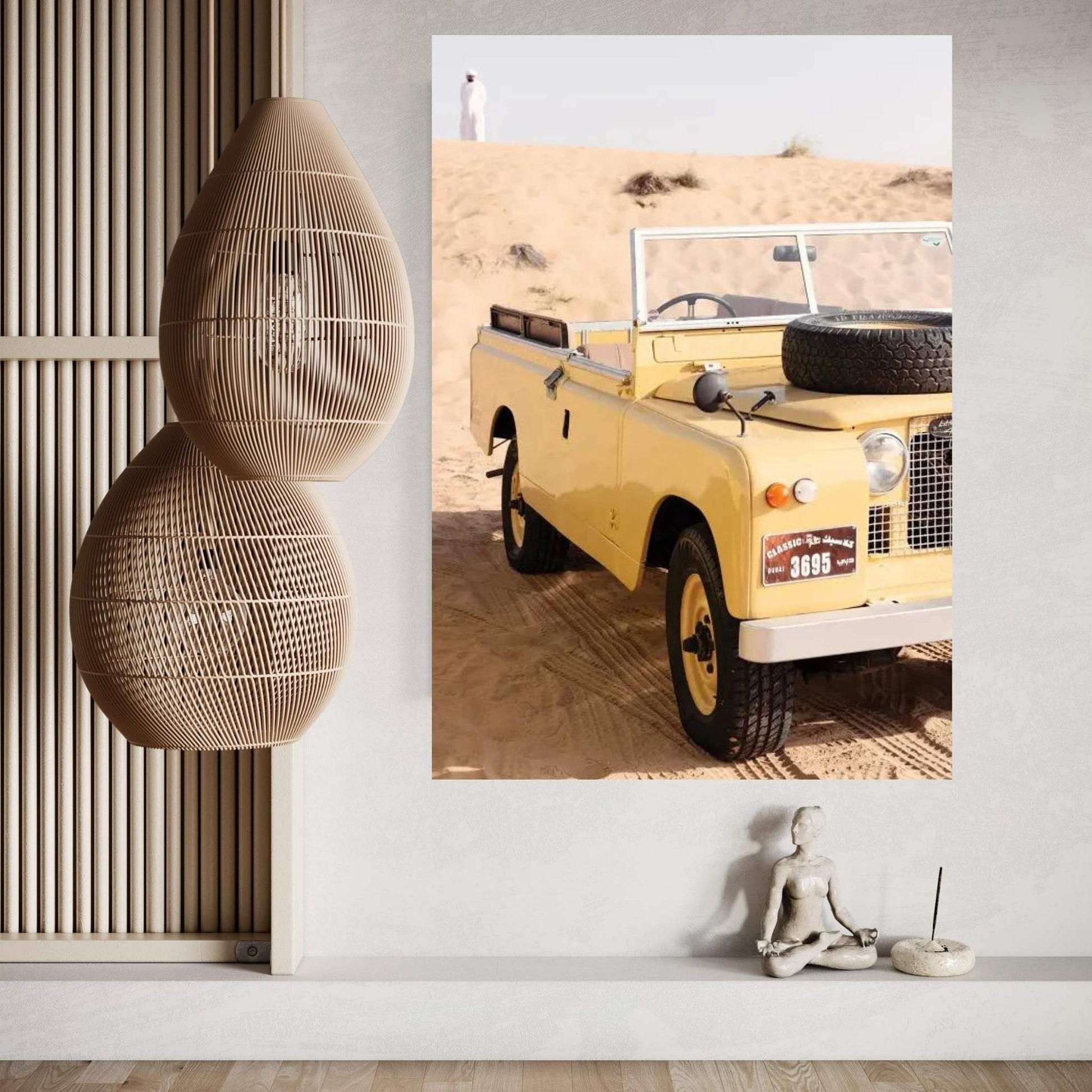 Dubai UAE - Land Rover Vintage Canvas Wall Art - Y Canvas