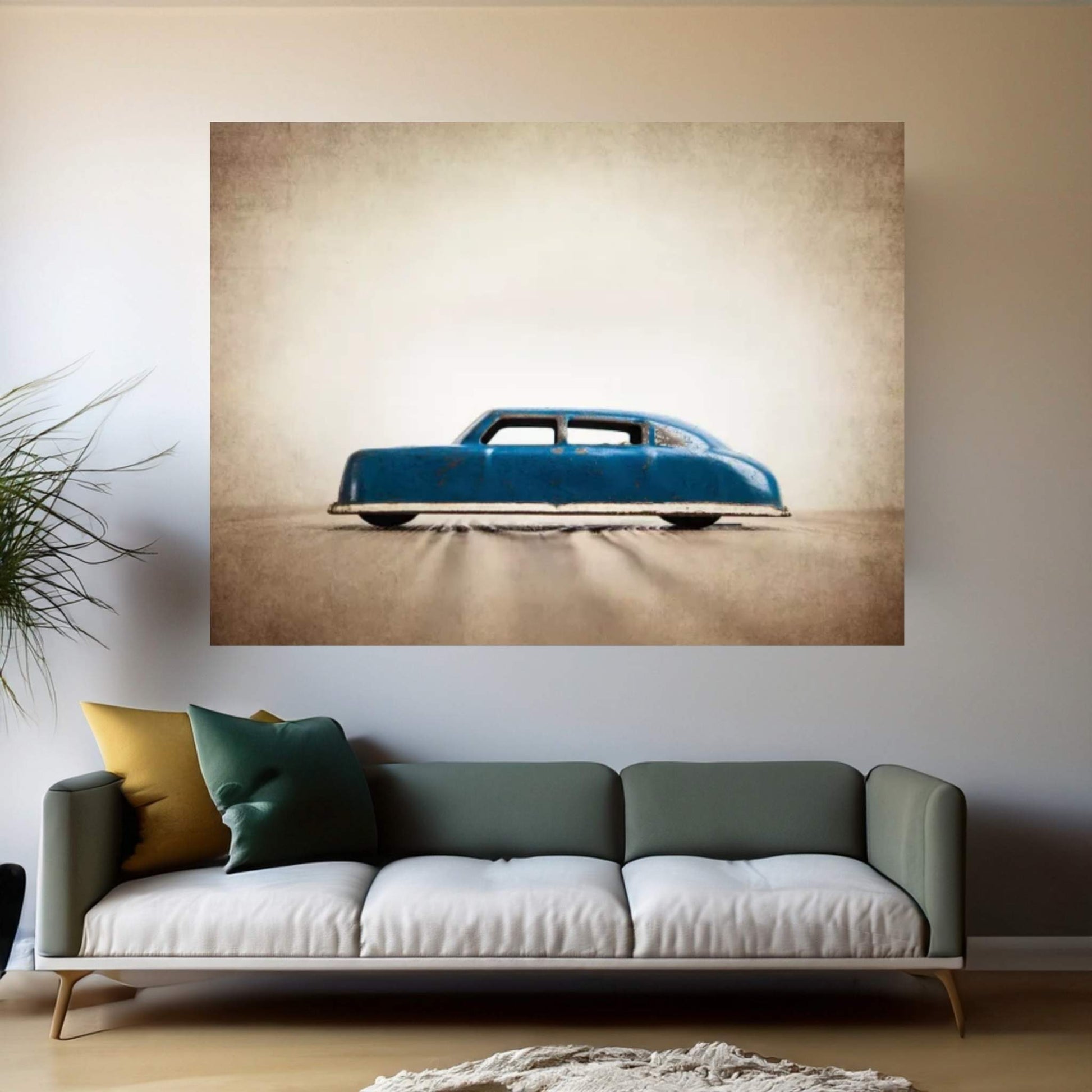 ARGO Blue Sedan Canvas Wall Art - Y Canvas