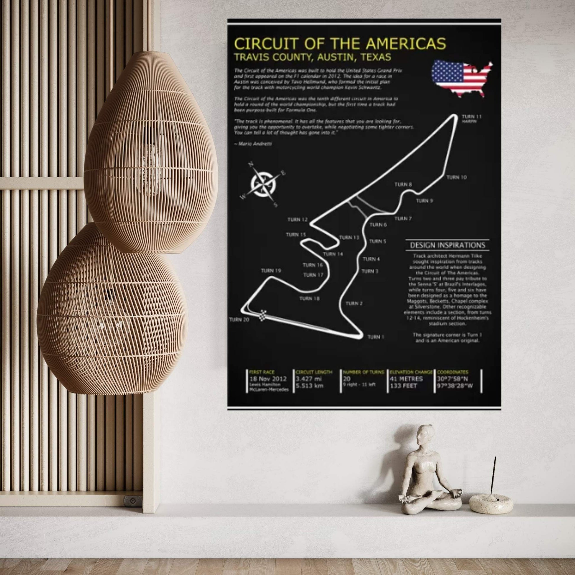 Circuit OfThe Americas BL Canvas Wall Art - Y Canvas