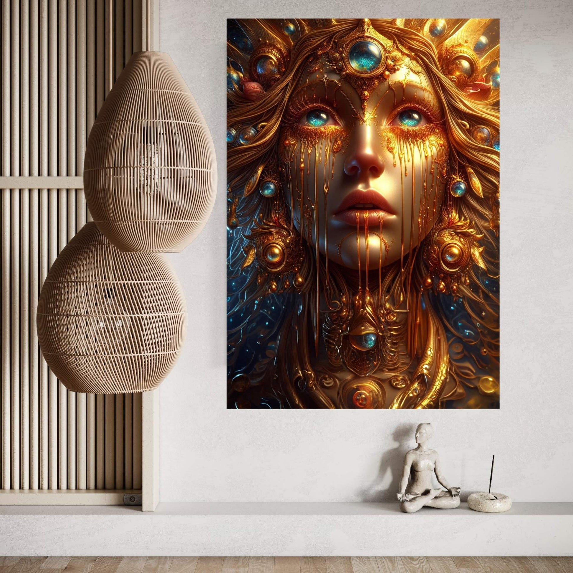 The Golden Tears Gustav Klimt Modern Abstract Reproduction Canvas Wall Art - Y Canvas