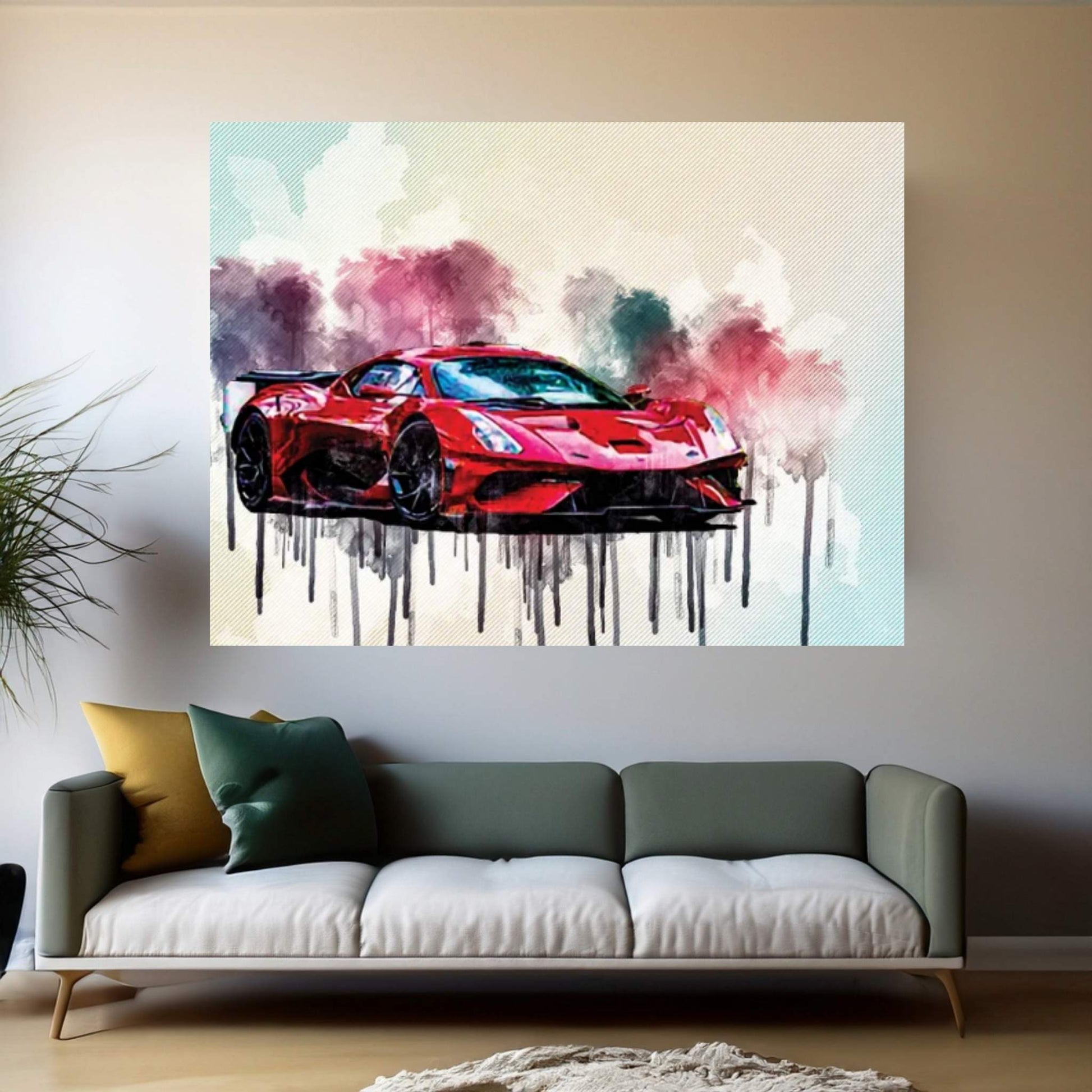 Brabham Bt62 2021 Red Hypercar Front View Canvas Wall Art - Y Canvas