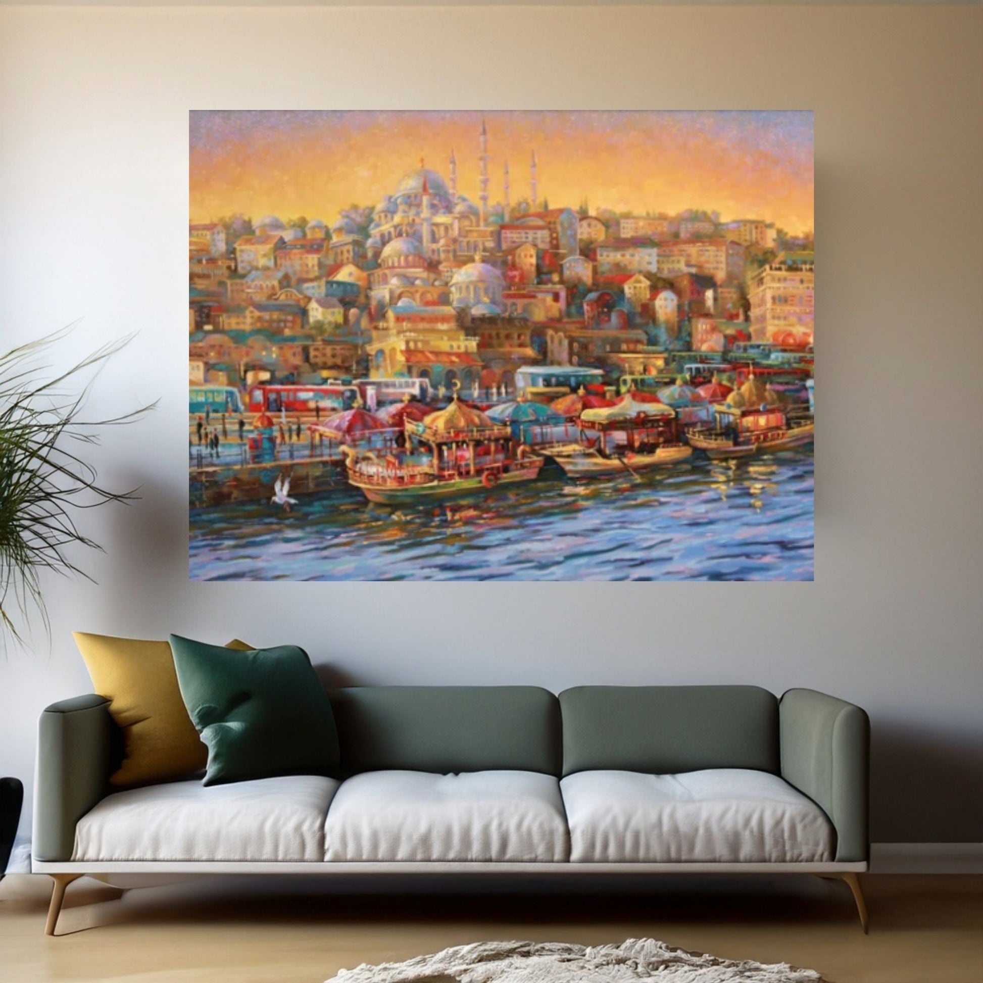 Istanbul, Constantinople Painting Print on Canvas Wall Art - Y Canvas