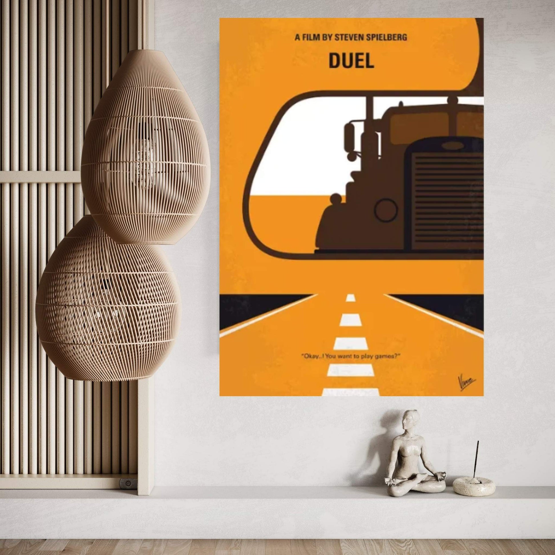 Duel Minimal Movie Poster Canvas Wall Art - Y Canvas