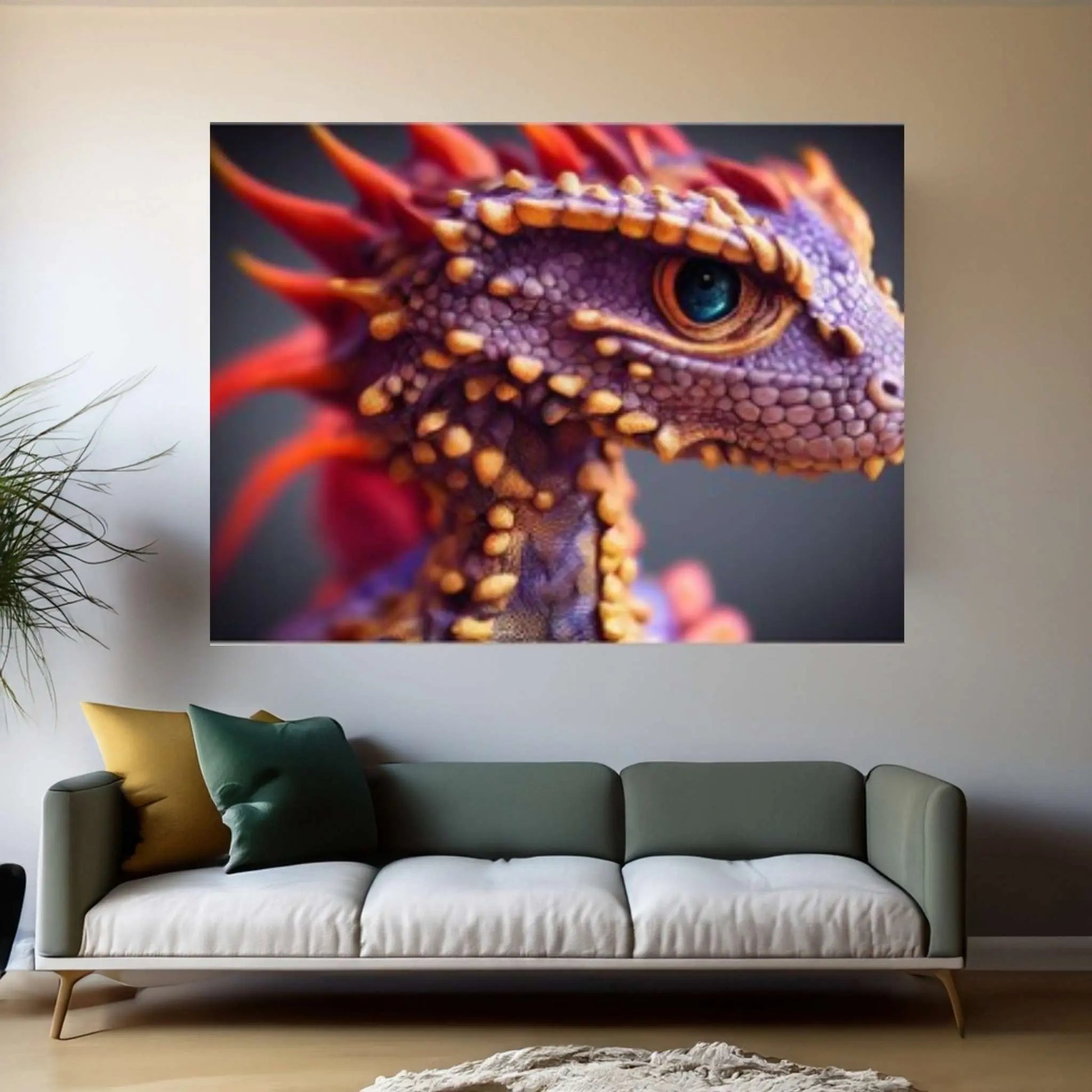 Dragon Warrior Print Canvas Wall Art Poster - Y Canvas