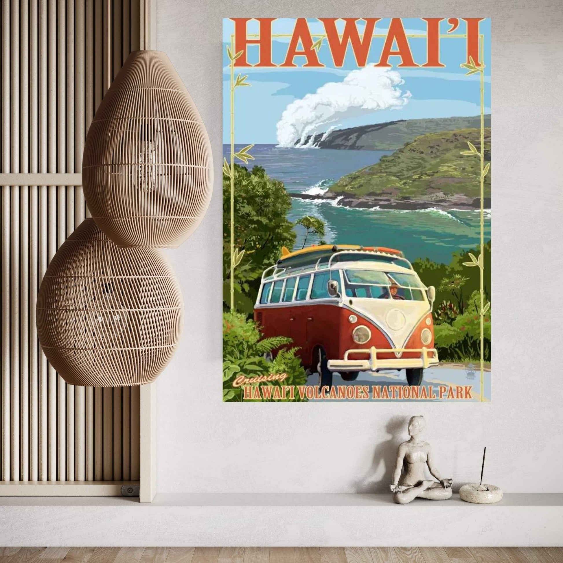 Hawai'i Volcanoes National Park (VW Type 2) Canvas Wall Art - Y Canvas