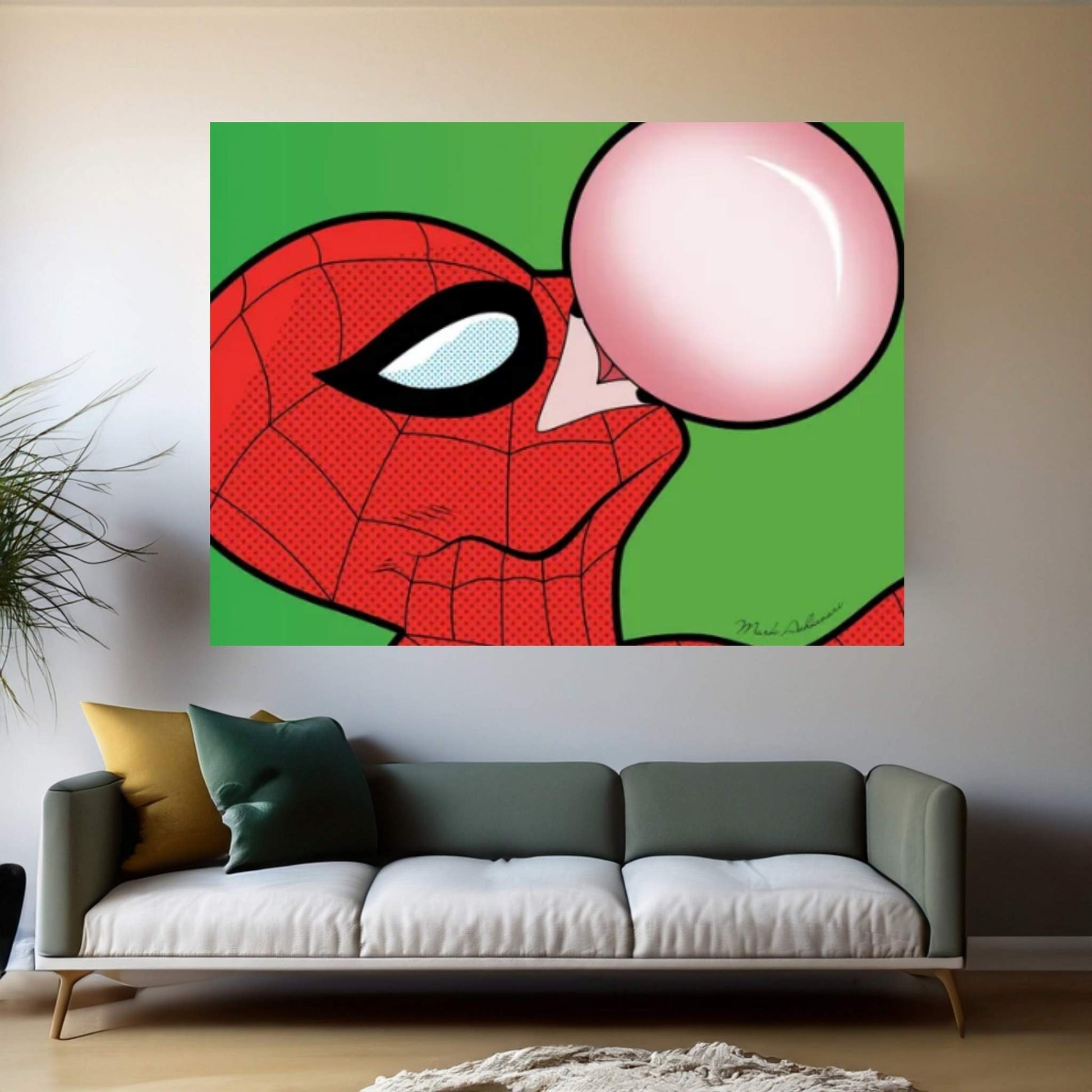 Spidey Chew Canvas Wall Art - Y Canvas