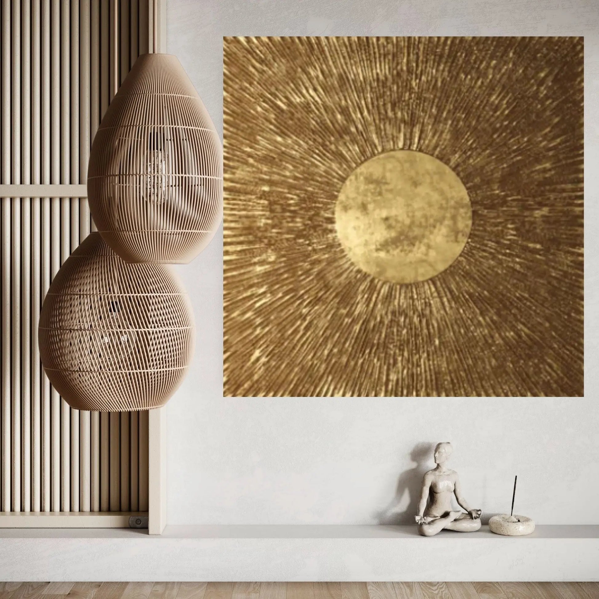 Gold and Brown Texture Canvas Wall Art Living Home Decor - Y Canvas