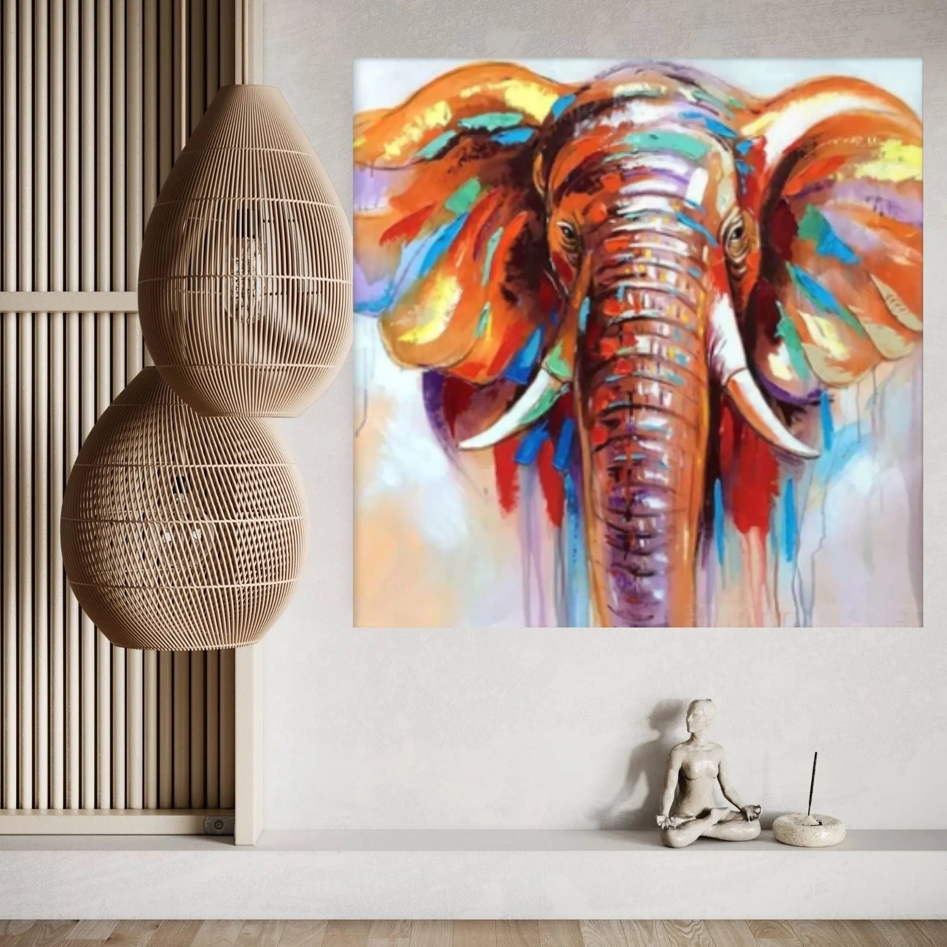 Banksy Canvas Wall Art,Banksy Street Art, Banksy Graffiti Poster, Banksy Elephant Canvas Art - Y Canvas