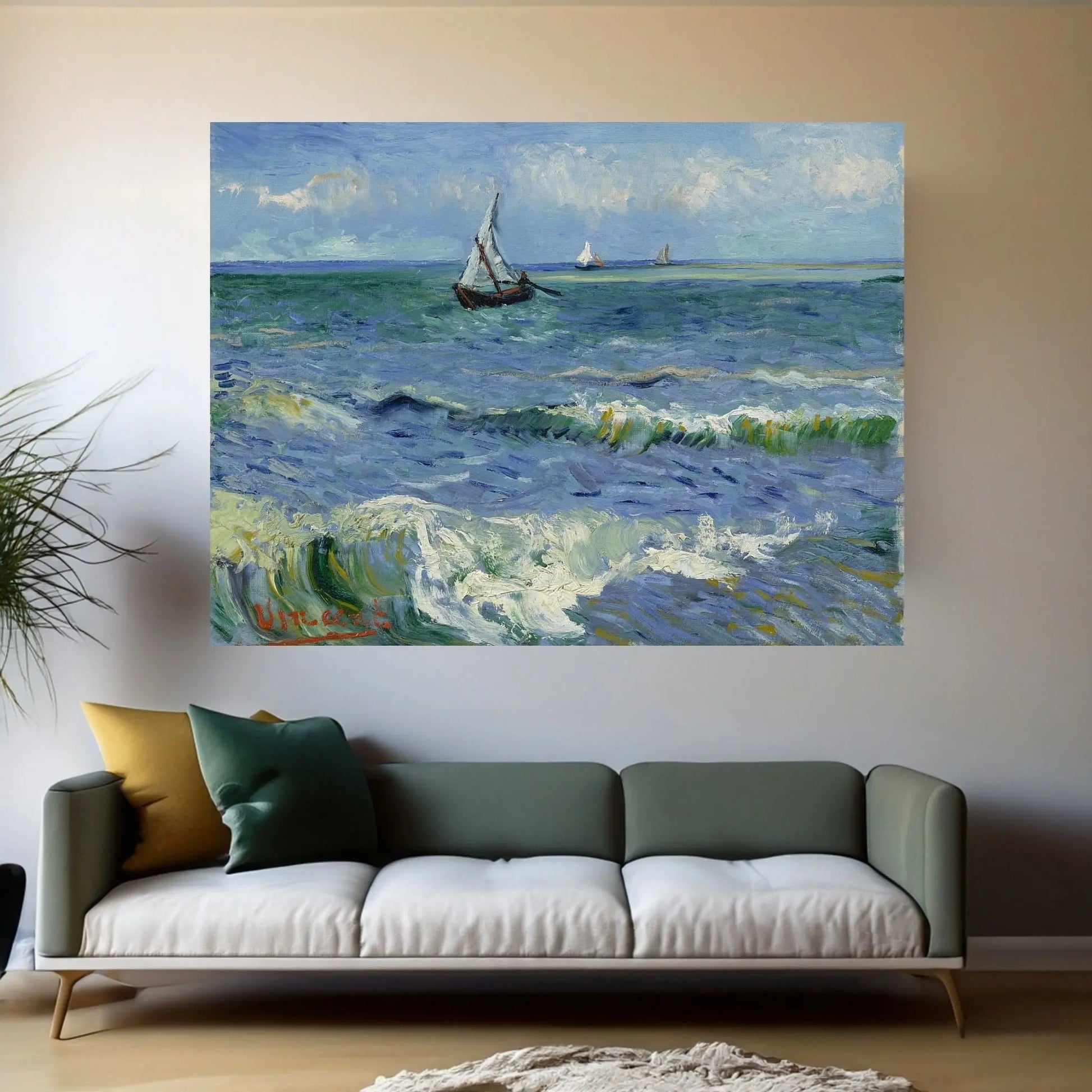 Seascape Near Les Saintes Maries de la Mer Canvas Wall Art - Y Canvas