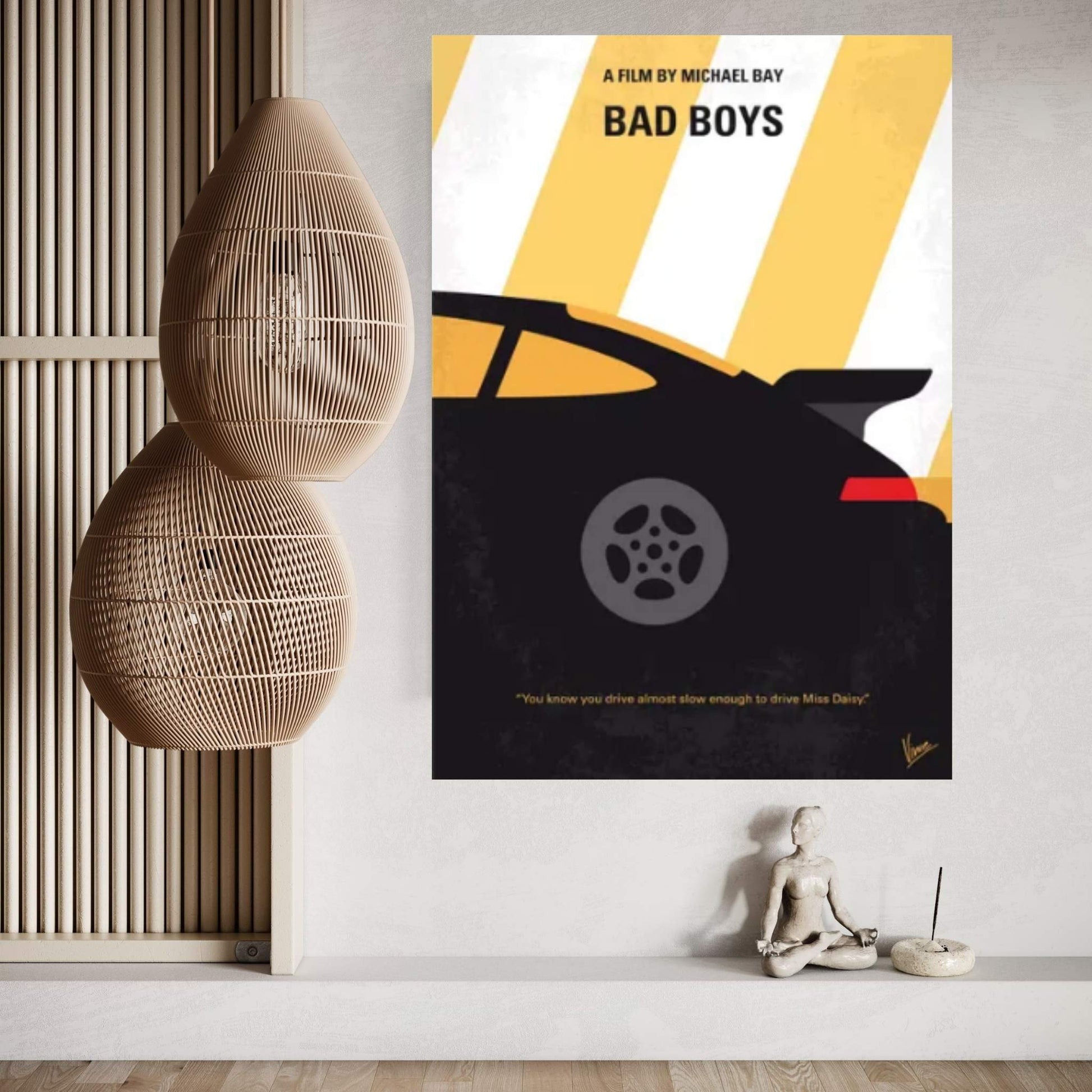 Bad Boys Minimal Movie Poster Canvas Wall Art - Y Canvas