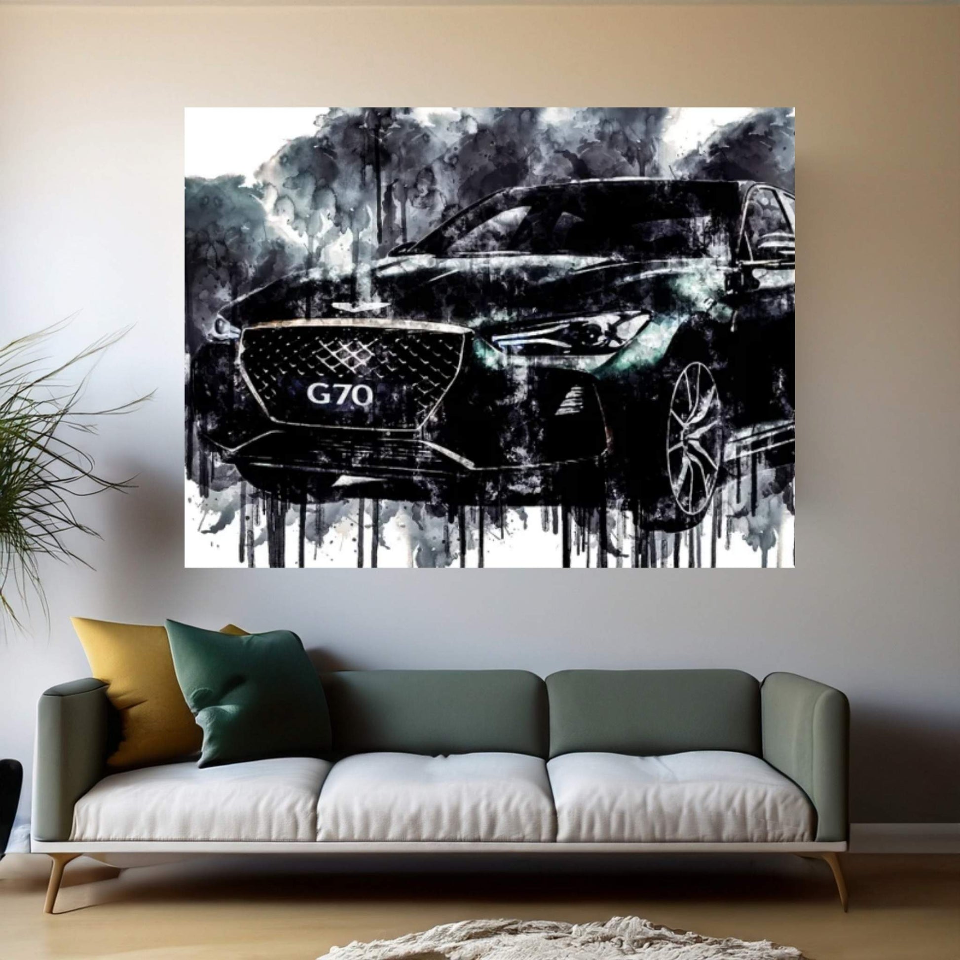 2017 Genesis G70 Vehicle LXXXIV Canvas Wall Art - Y Canvas