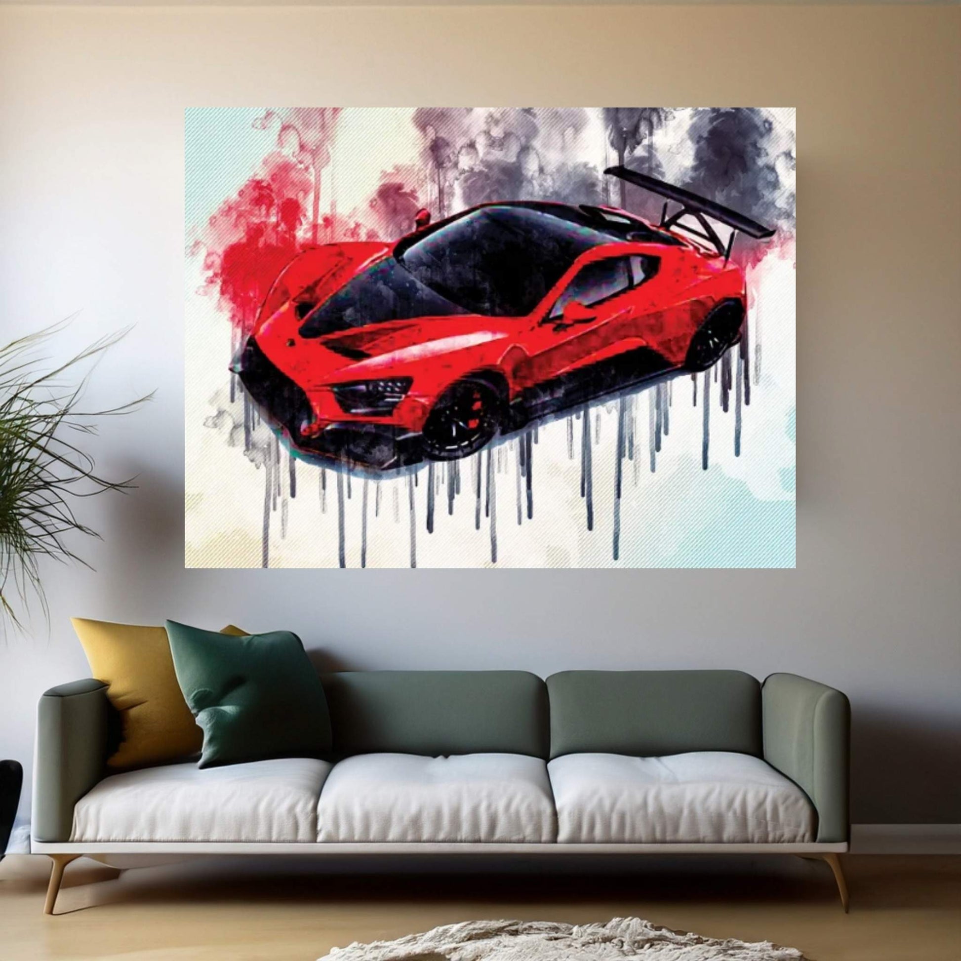 Zenvo Tsr-S 2019 Hypercar Top View Red Sports Racing Car New Red Canvas Wall Art - Y Canvas