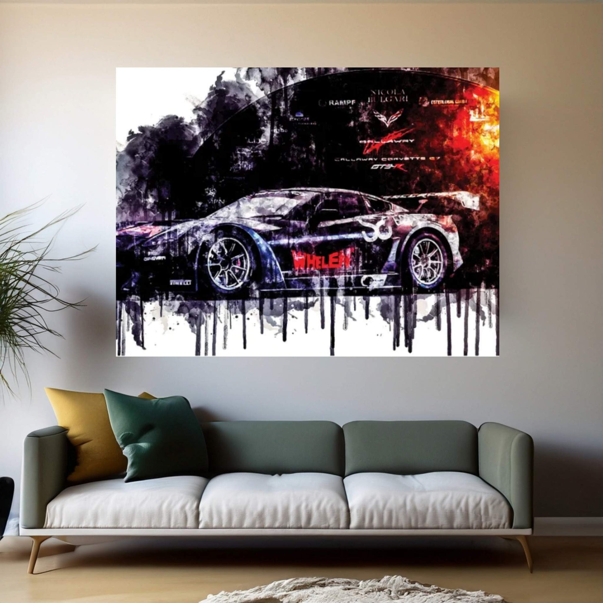 2017 Callaway Corvette C7 GT3 R Vehicle LI Canvas Wall Art - Y Canvas